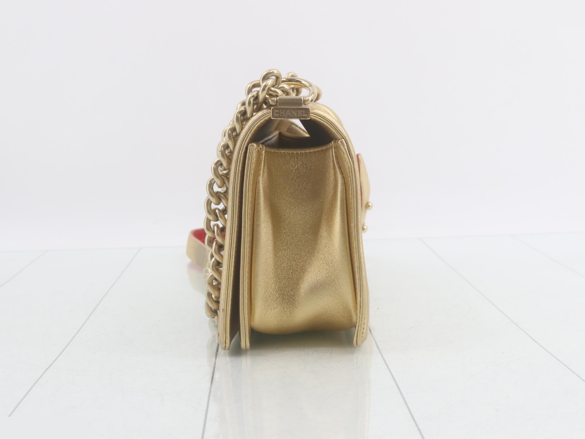 BOY CHANEL Chain Shoulder Bag, Gold — view 3