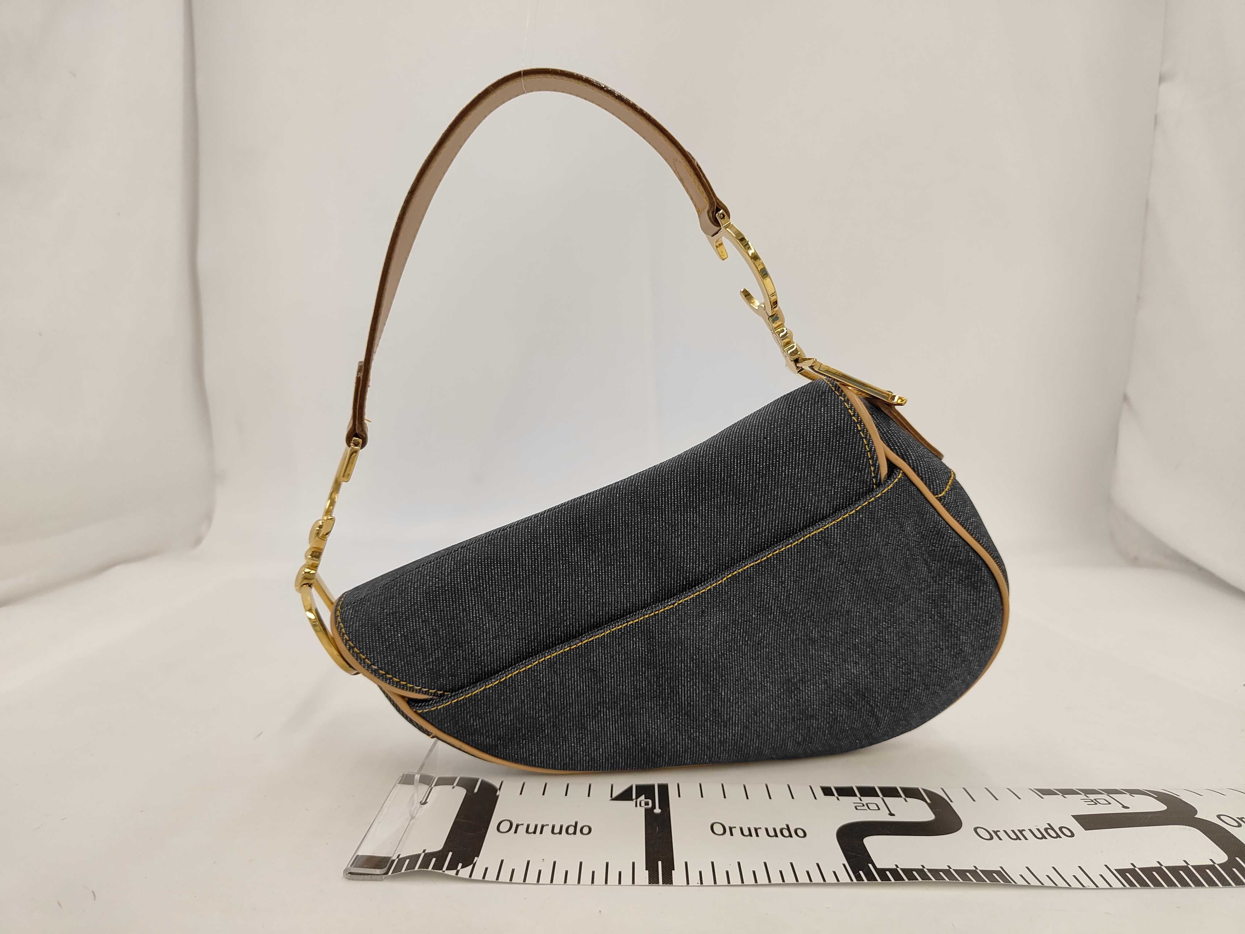 D-shaped buckle saddle bag denim bag — view 2