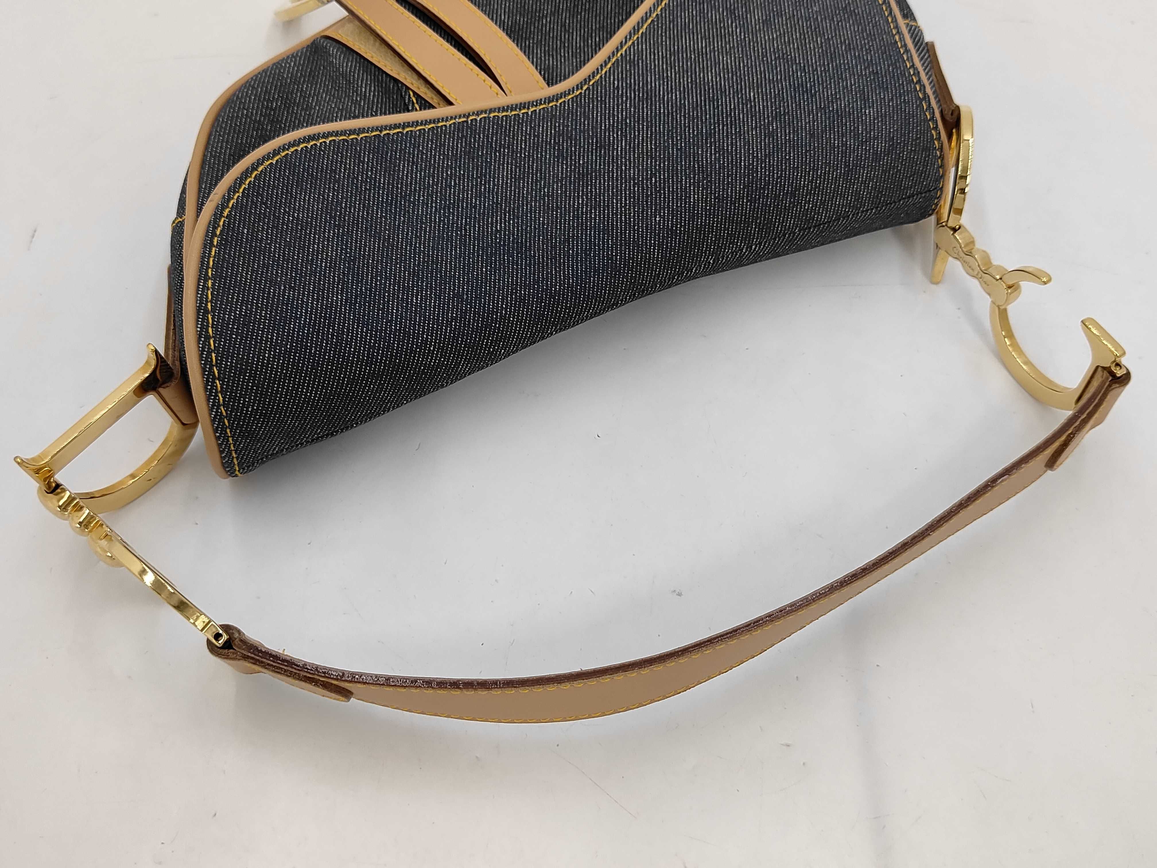 D-shaped buckle saddle bag denim bag — view 3