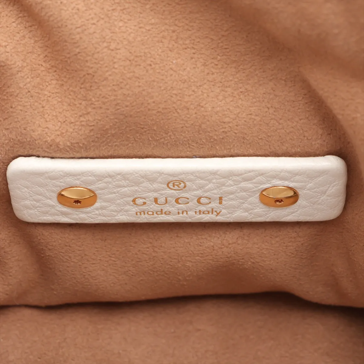 Soft Bit Leather Handbag, Beige, 837467 — view 10