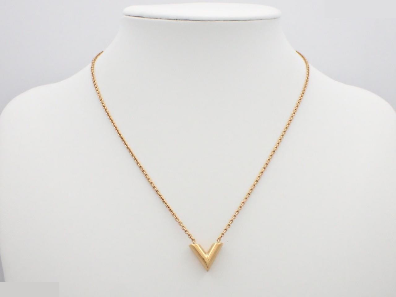 Essential V Necklace, Gold, Neck Circumference Approx. 48cm — view 3