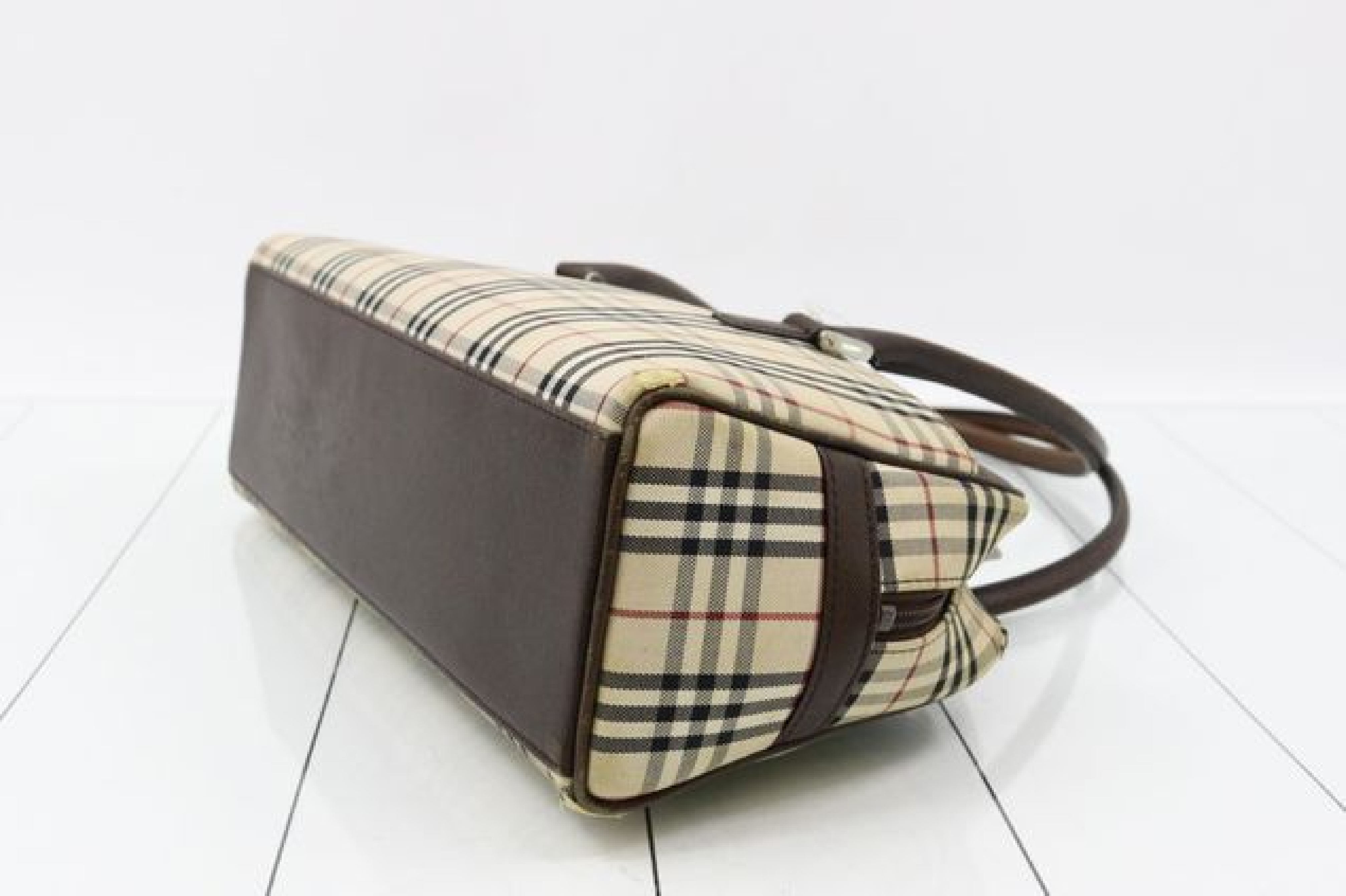 Nova Check Canvas/Leather Semi-Handbag — view 3