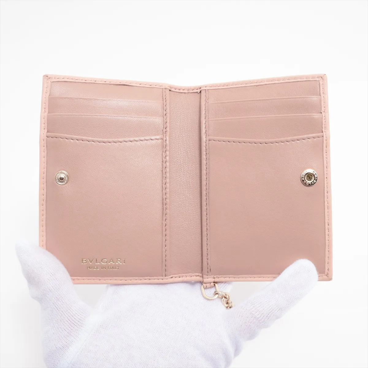 Serpenti Leather Card Case Pink — view 3