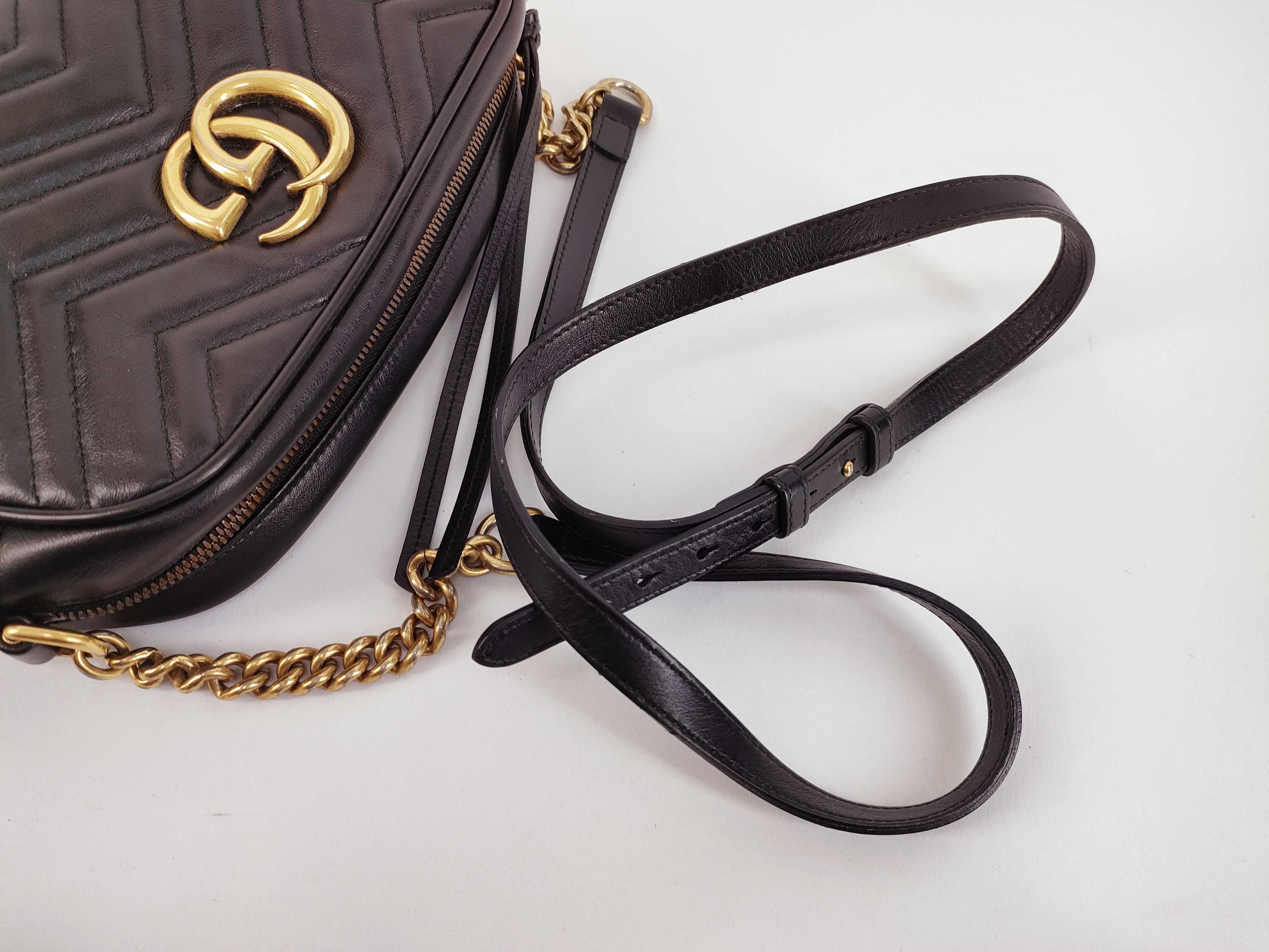 Marmont Gold Metal Chain Shoulder Bag — view 3