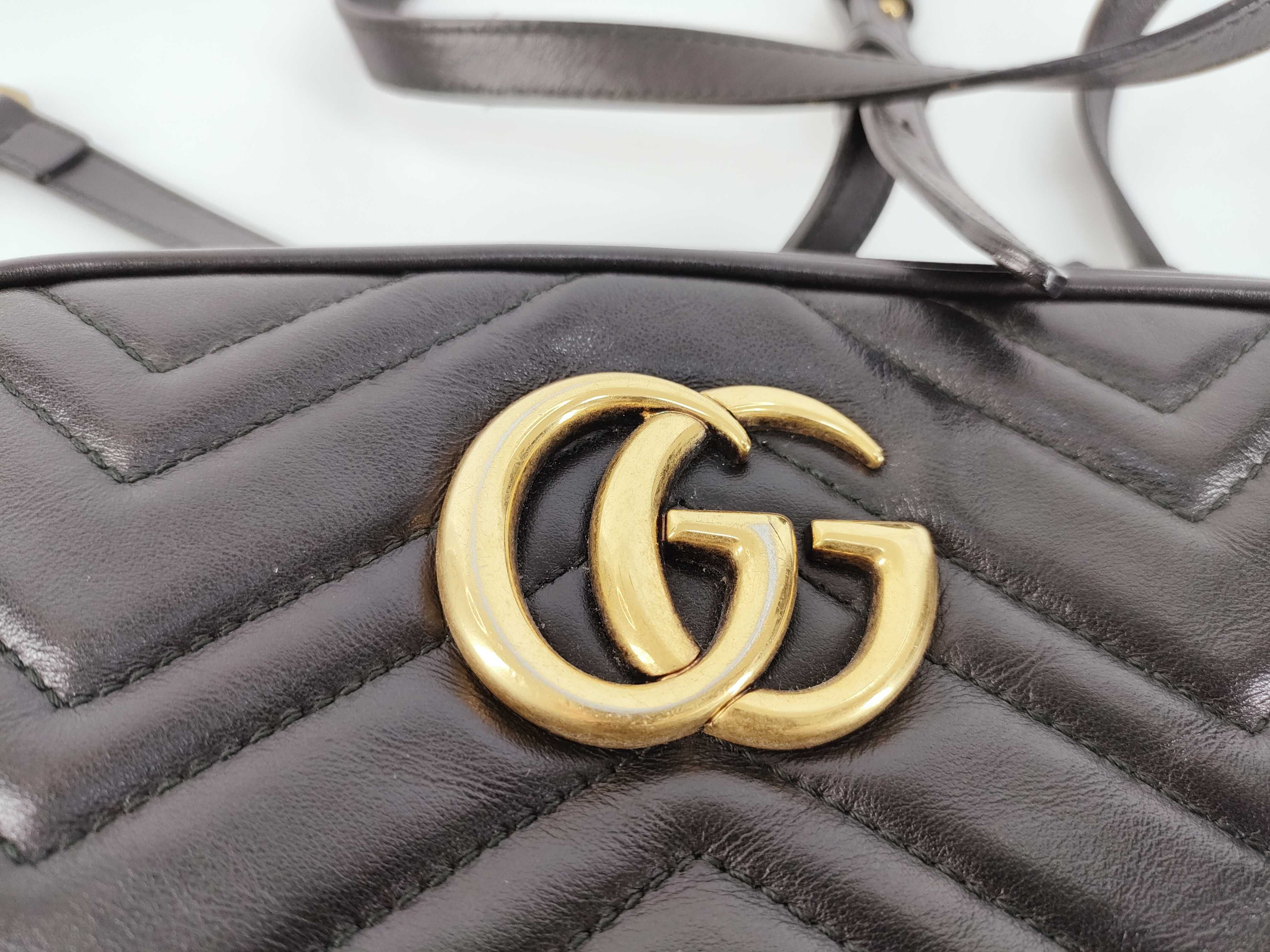 Marmont Gold Metal Chain Shoulder Bag — view 8