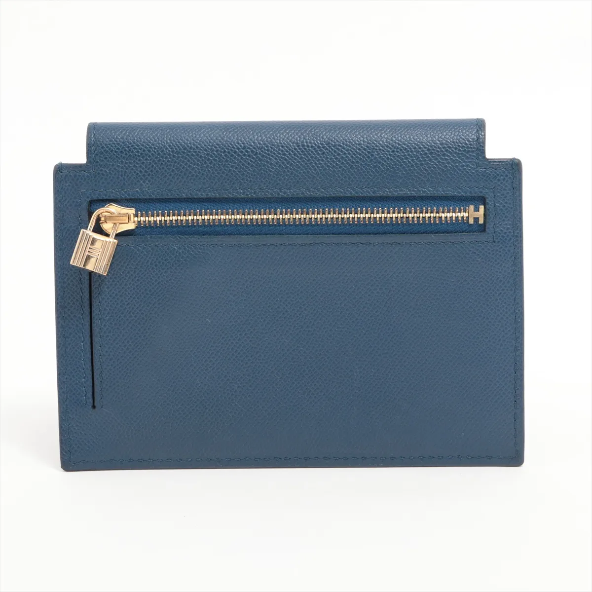 Kelly Pocket Compact Vaux Madame Coin Case Blue Gold Hardware Y:2020 — view 2