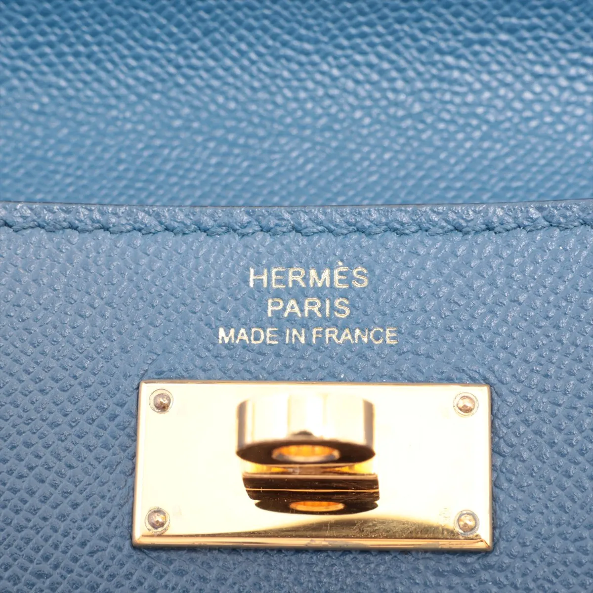 Kelly Pocket Compact Vaux Madame Coin Case Blue Gold Hardware Y:2020 — view 5