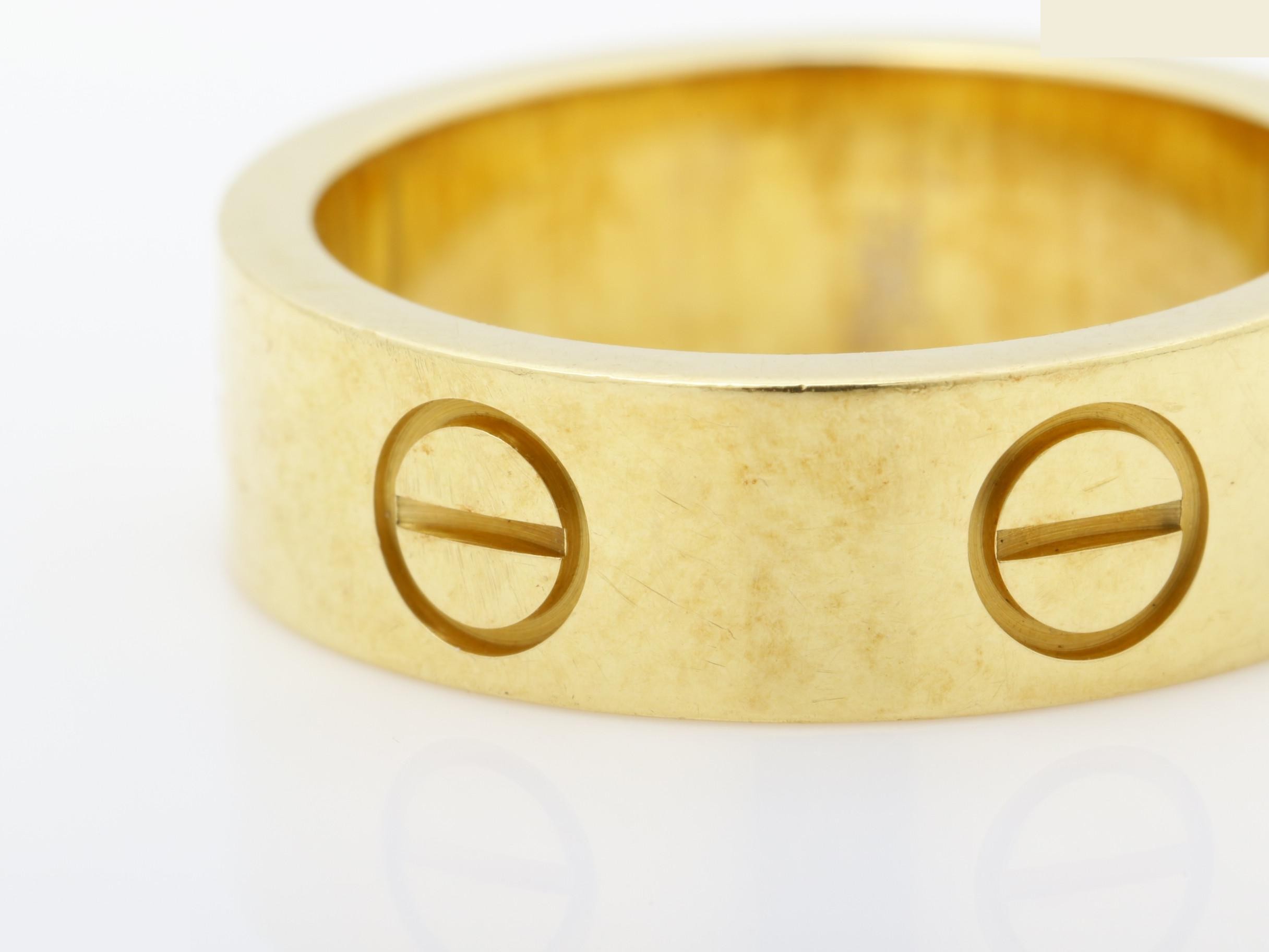 Love ring, 750 yellow gold, 7.2g, size #50, width approximately 5.4mm — view 3