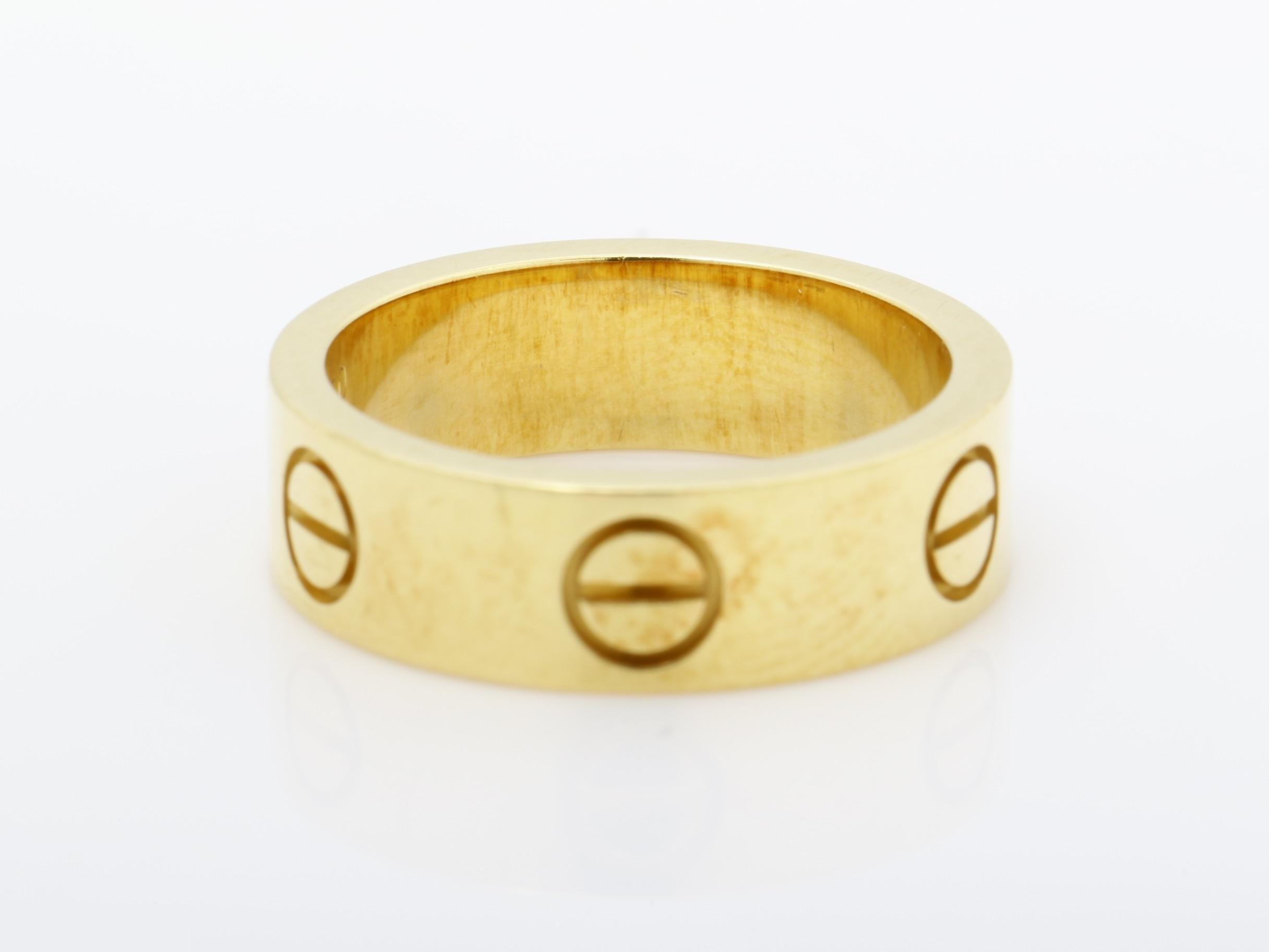 Love ring, 750 yellow gold, 7.2g, size #50, width approximately 5.4mm — view 4