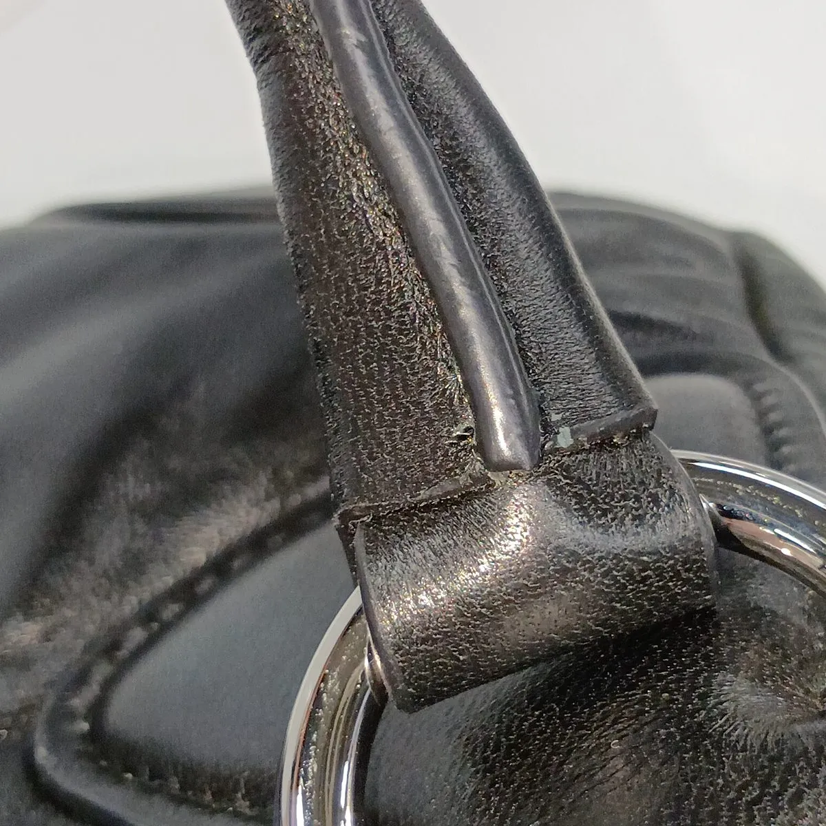 Moon Leather Handbag, Black — view 15