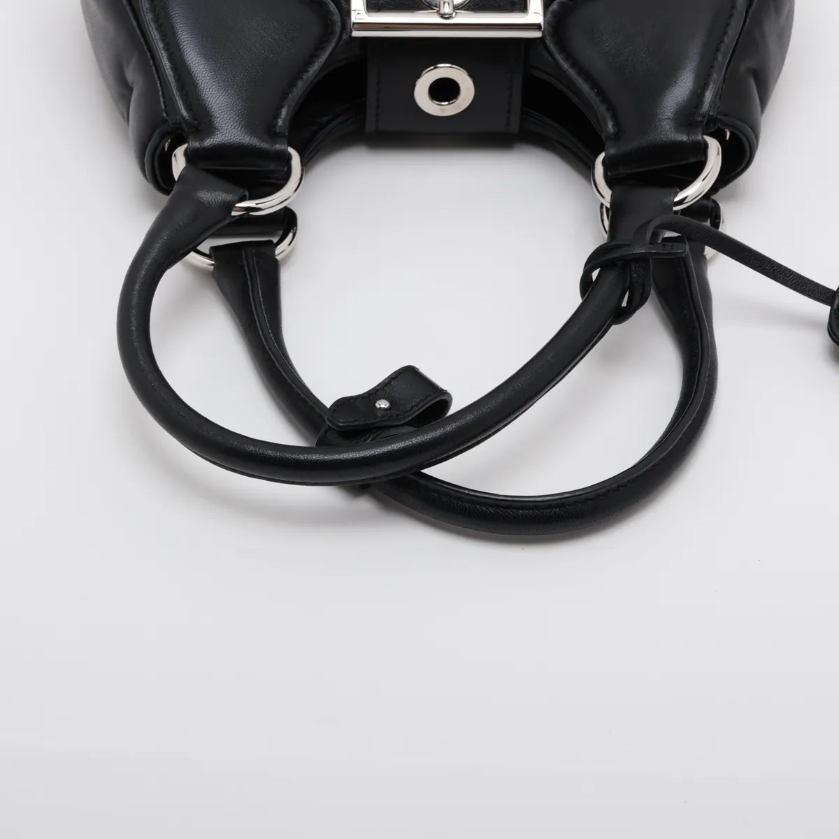Moon Leather Handbag, Black — view 5