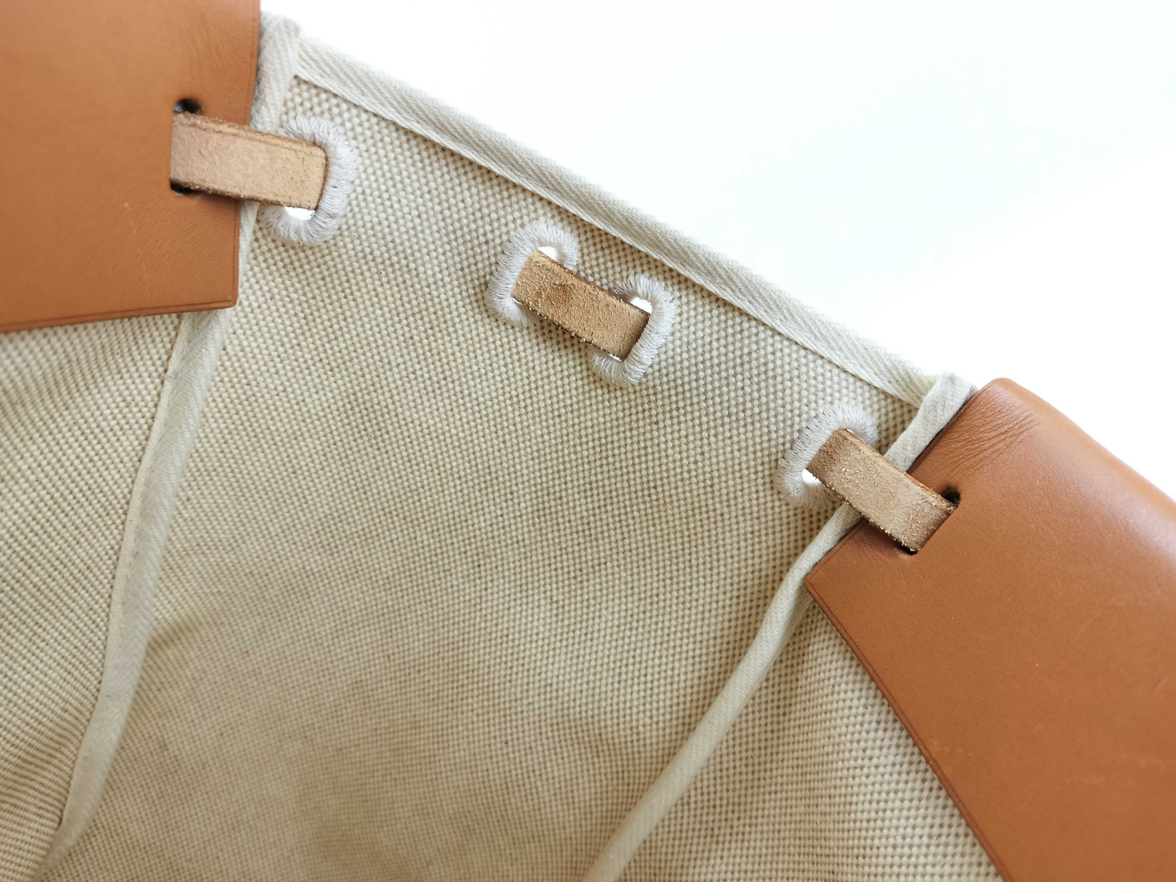 Herbag Cabas MM Toile H x Vache Hunter Beige x Brown Silver Hardware F: 2002 Shoulder Bag — view 8