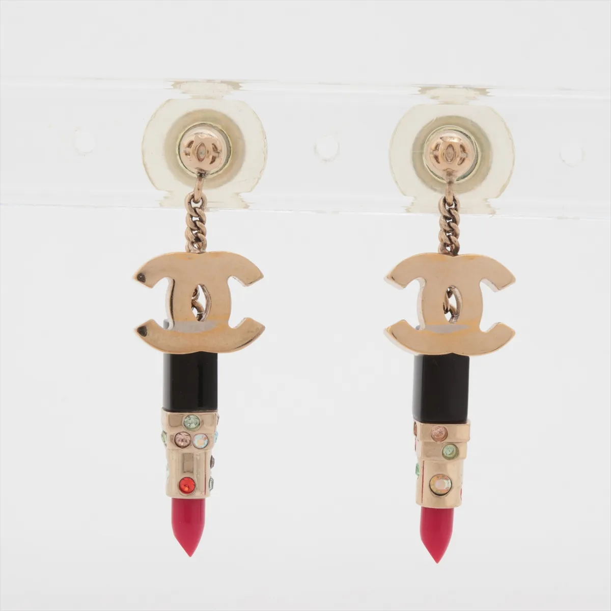 Coco Mark 05P Earrings (Pair) Resin x GP x Rhinestones