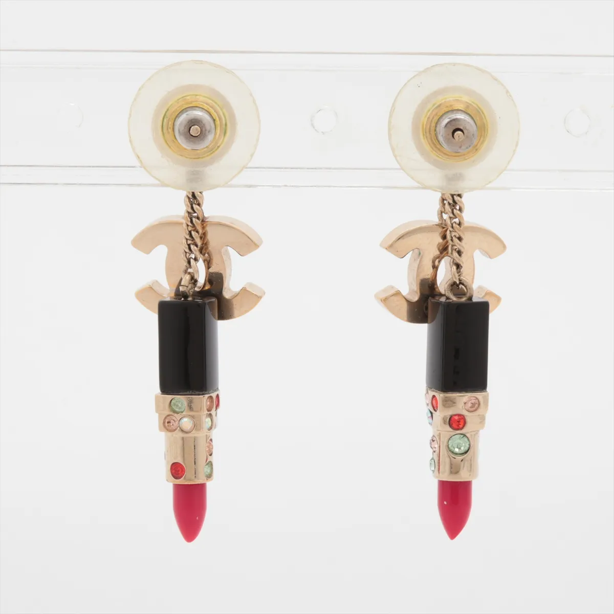 Coco Mark 05P Earrings (Pair) Resin x GP x Rhinestones — view 2