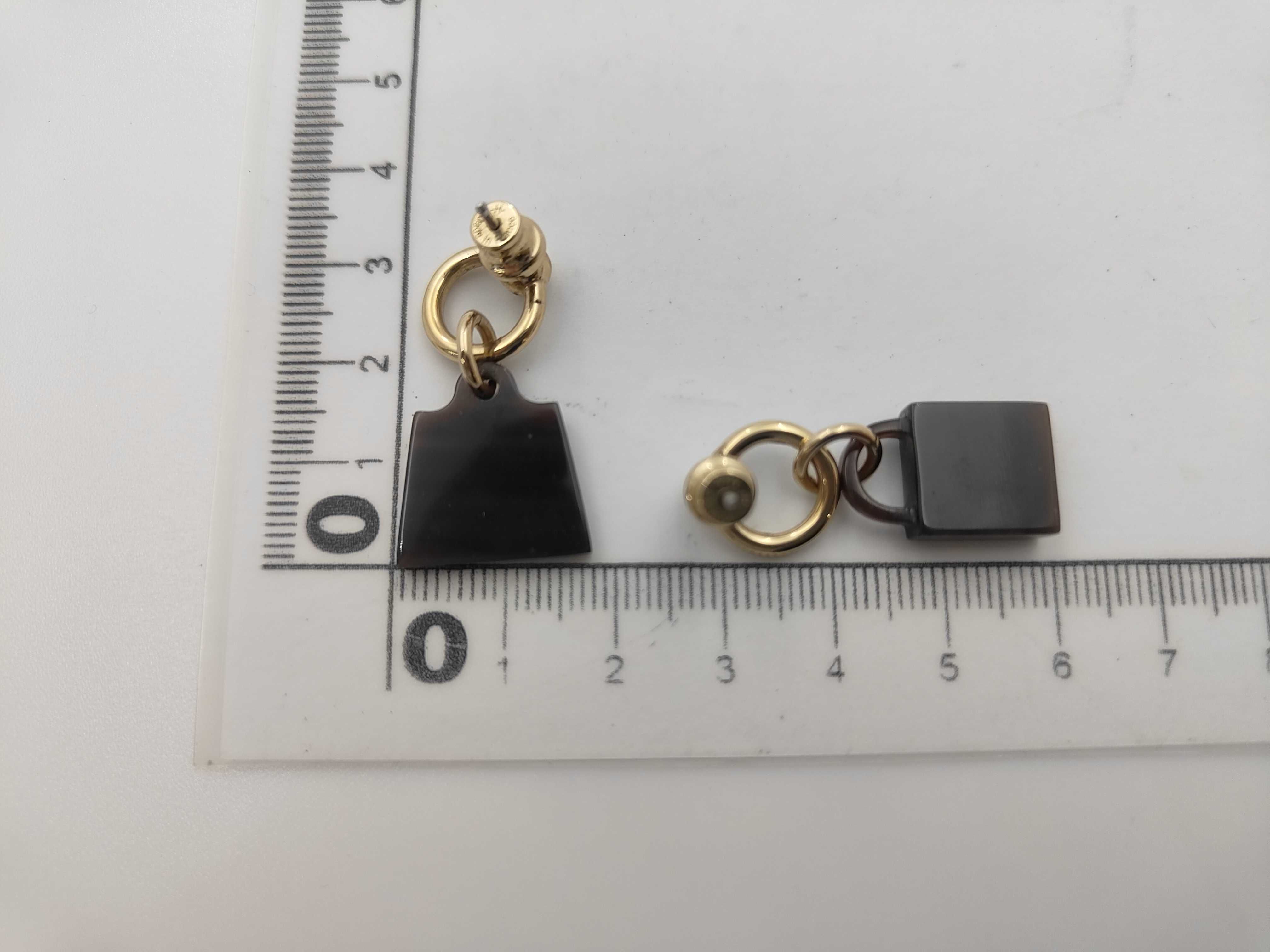 Black Resin GP Hardware Amulet Earrings — view 4