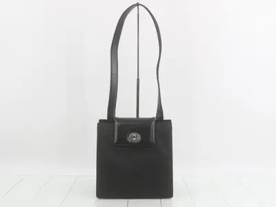 Shoulder Bag, Black Canvas