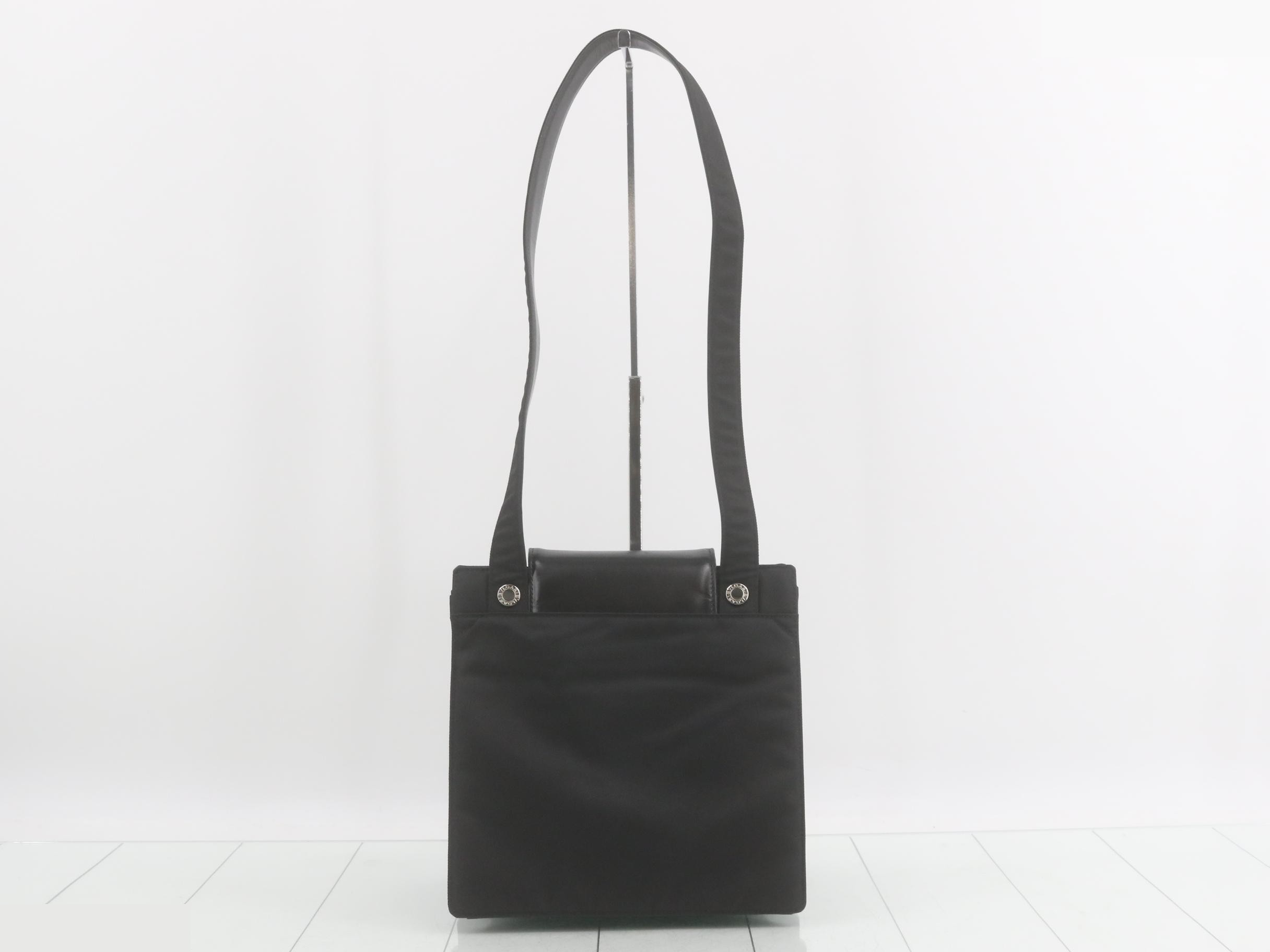 Shoulder Bag, Black Canvas — view 2