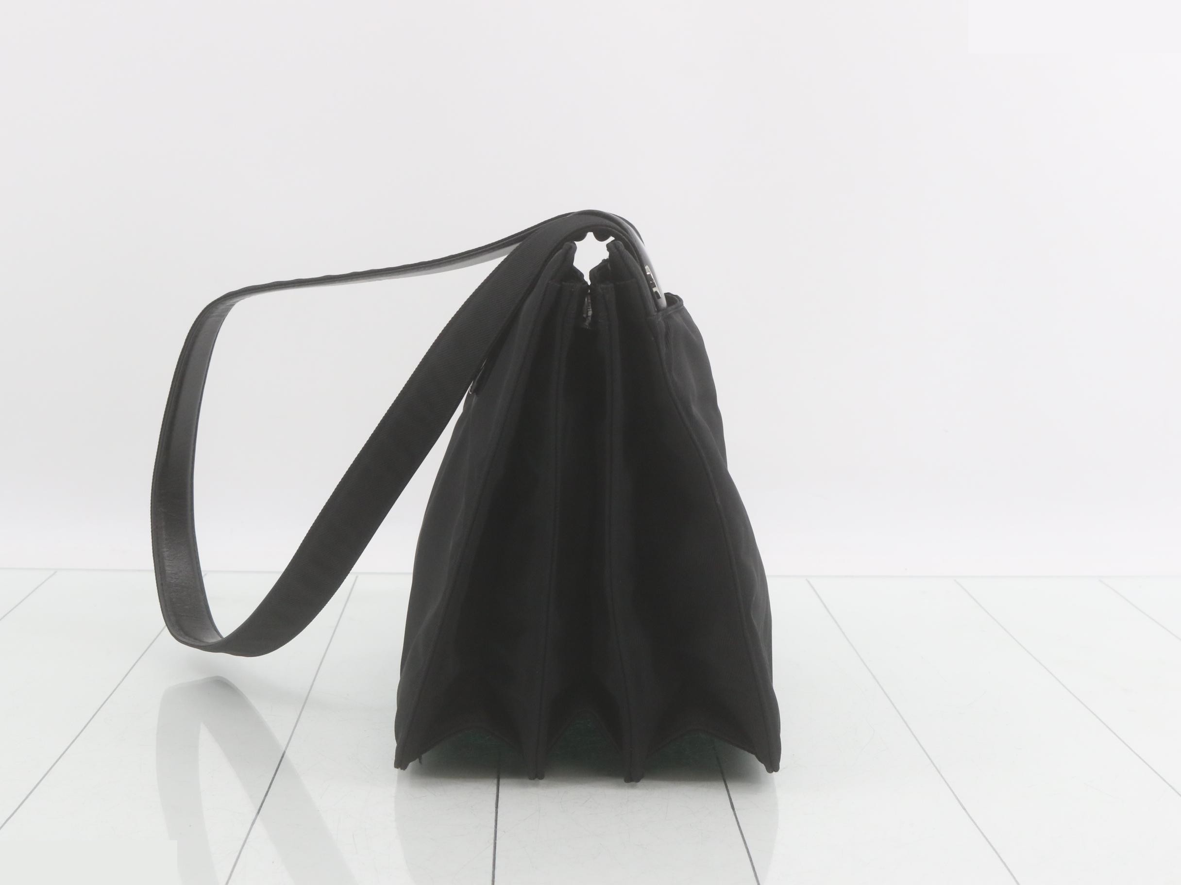 Shoulder Bag, Black Canvas — view 3