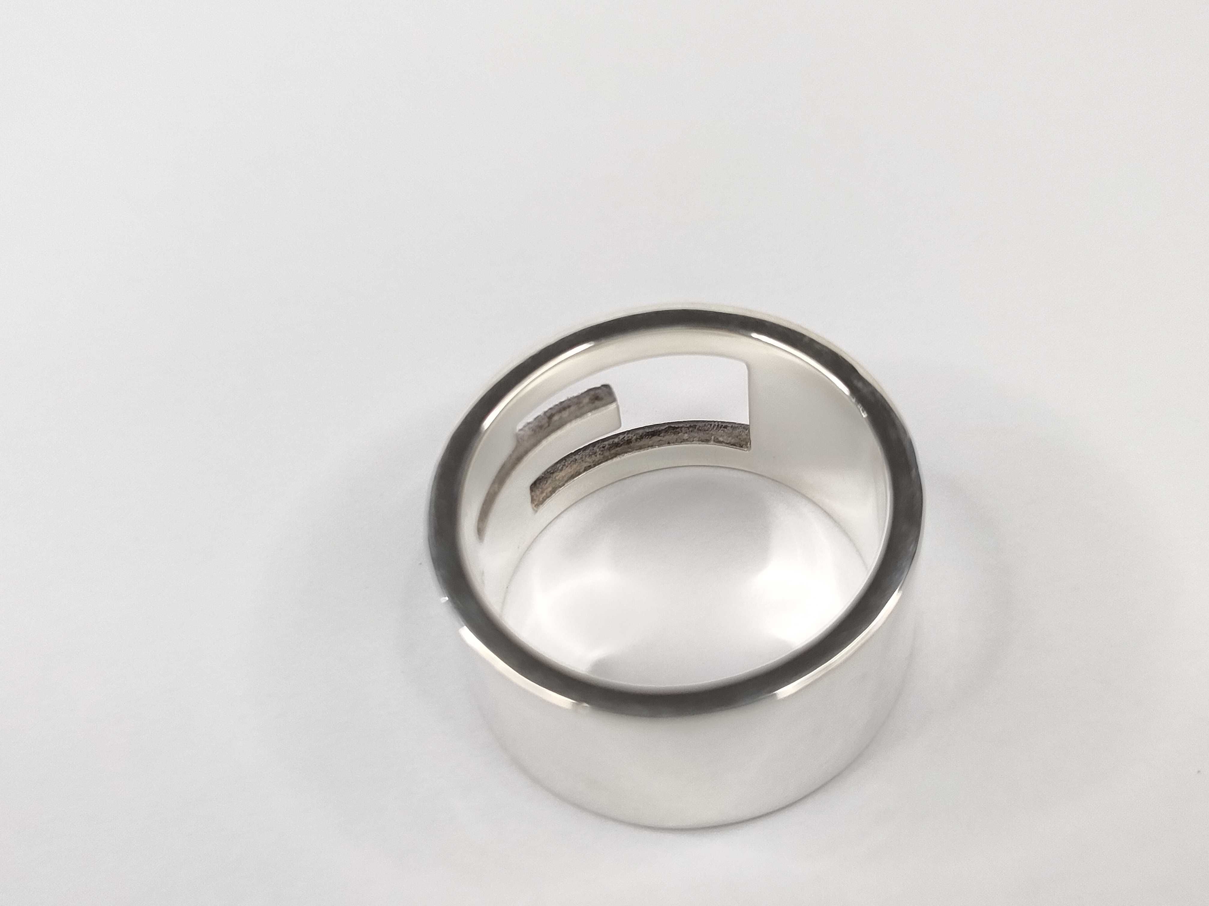 ring, branded G cutout G, 925 sterling silver, size 18, 12g. — view 4