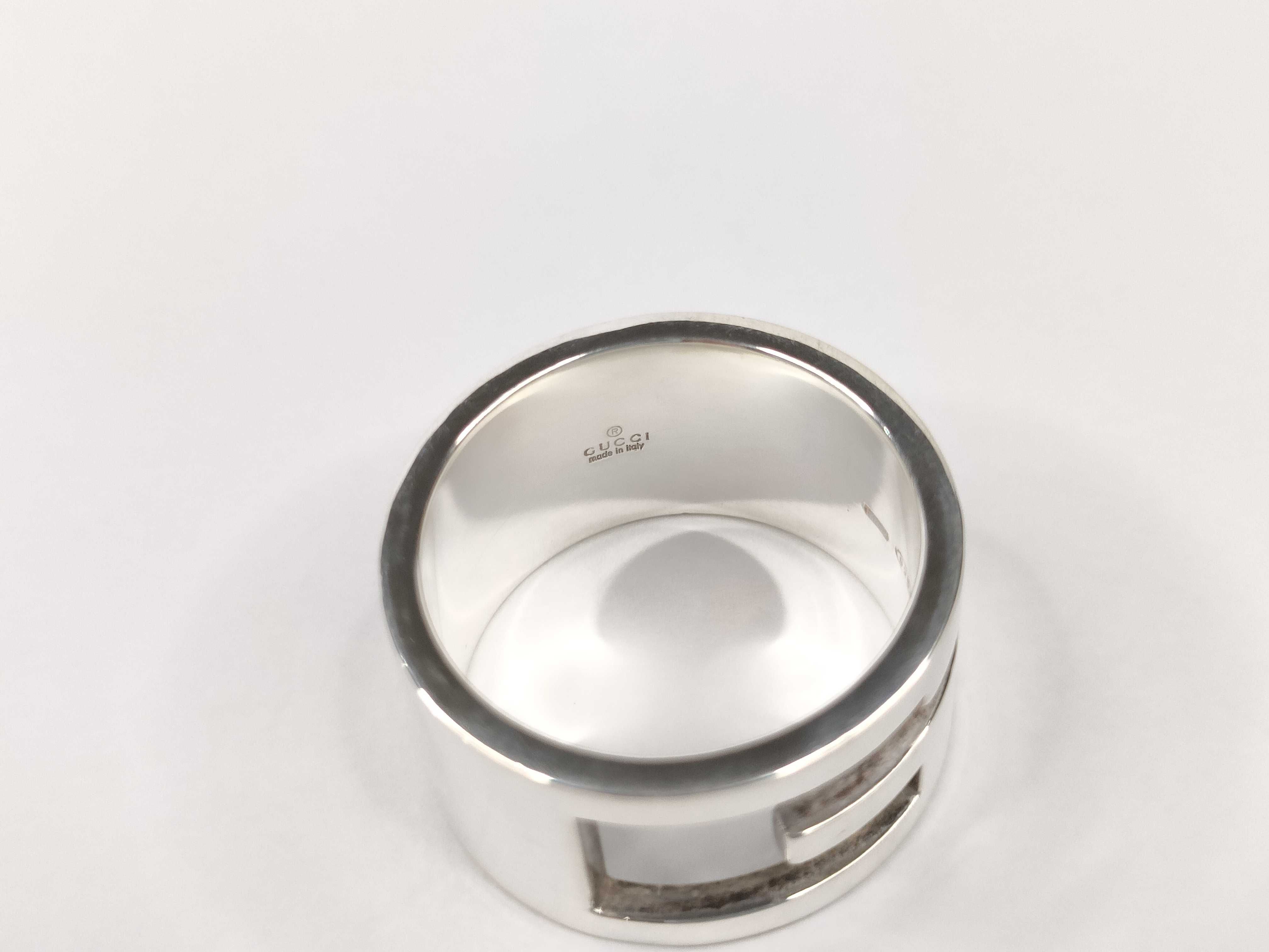 ring, branded G cutout G, 925 sterling silver, size 18, 12g. — view 5