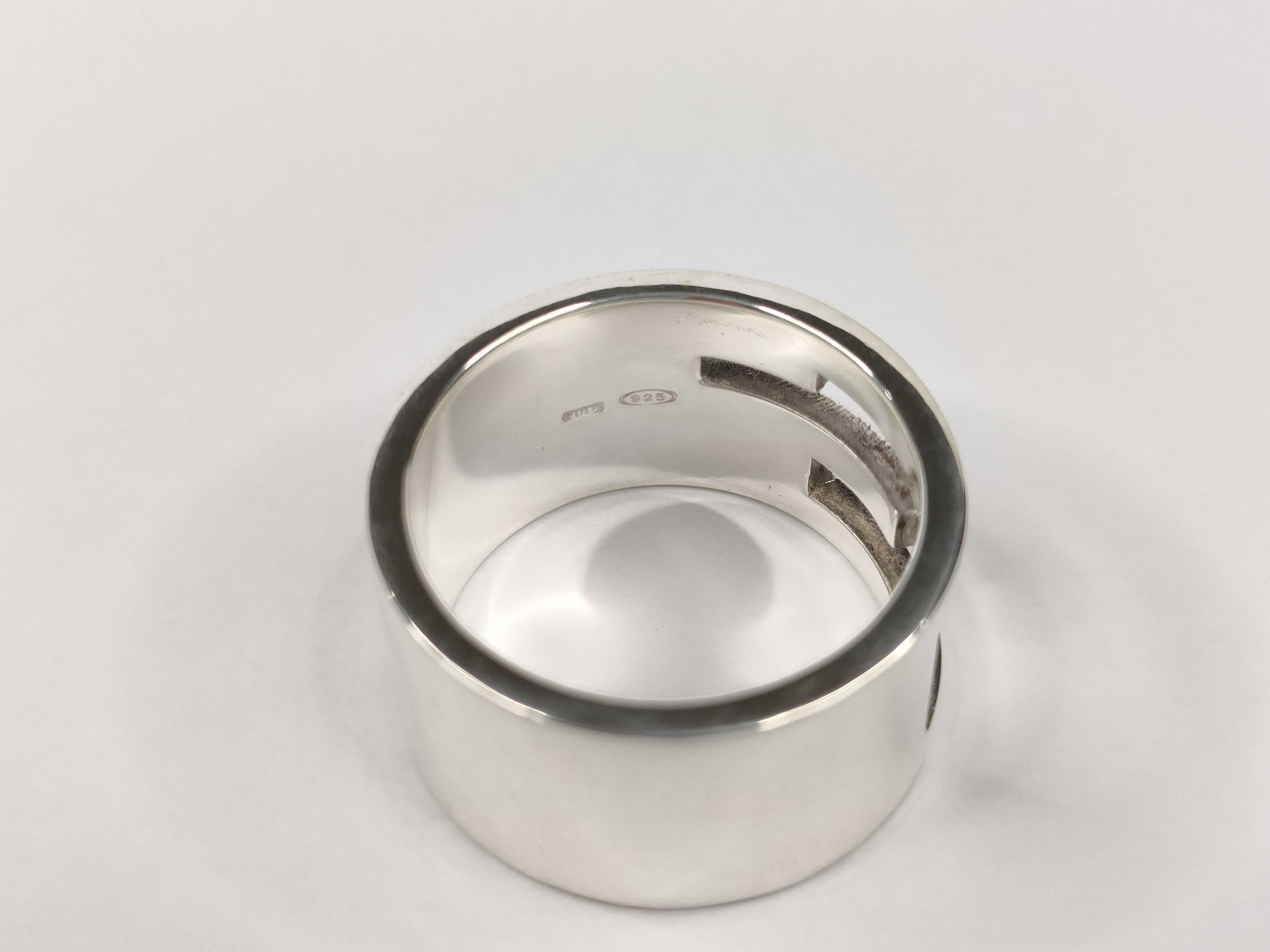 ring, branded G cutout G, 925 sterling silver, size 18, 12g. — view 6