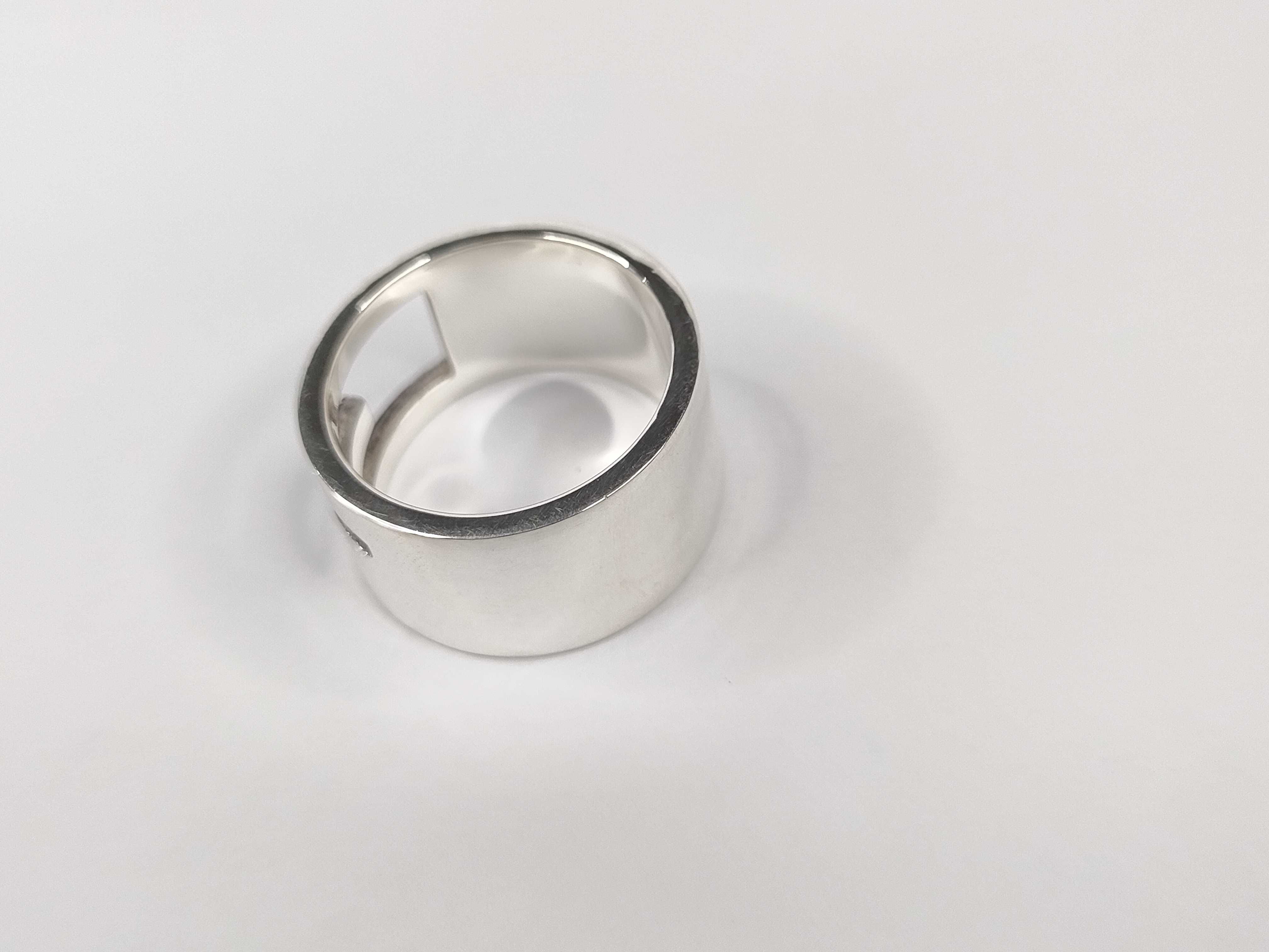 ring, branded G cutout G, 925 sterling silver, size 18, 12g. — view 8