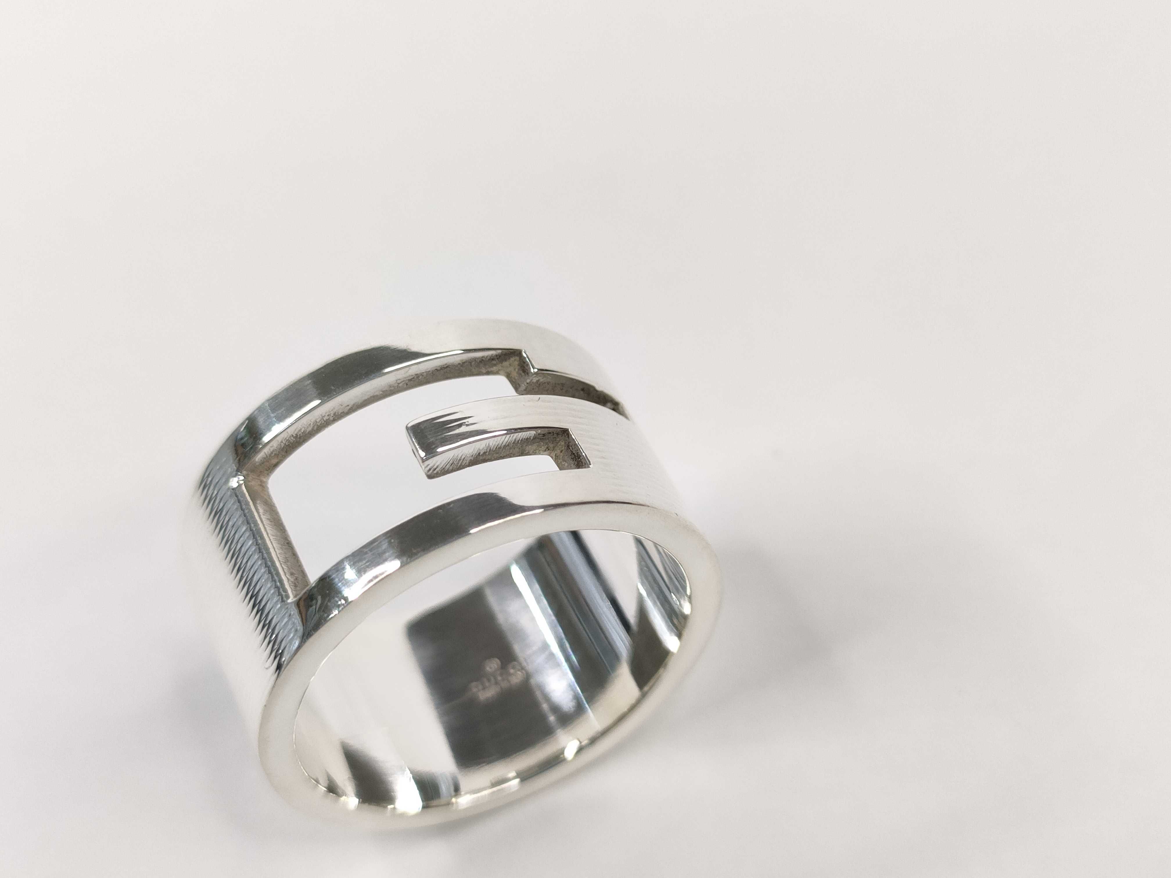 ring, branded G cutout G, 925 sterling silver, size 18, 12g. — view 9