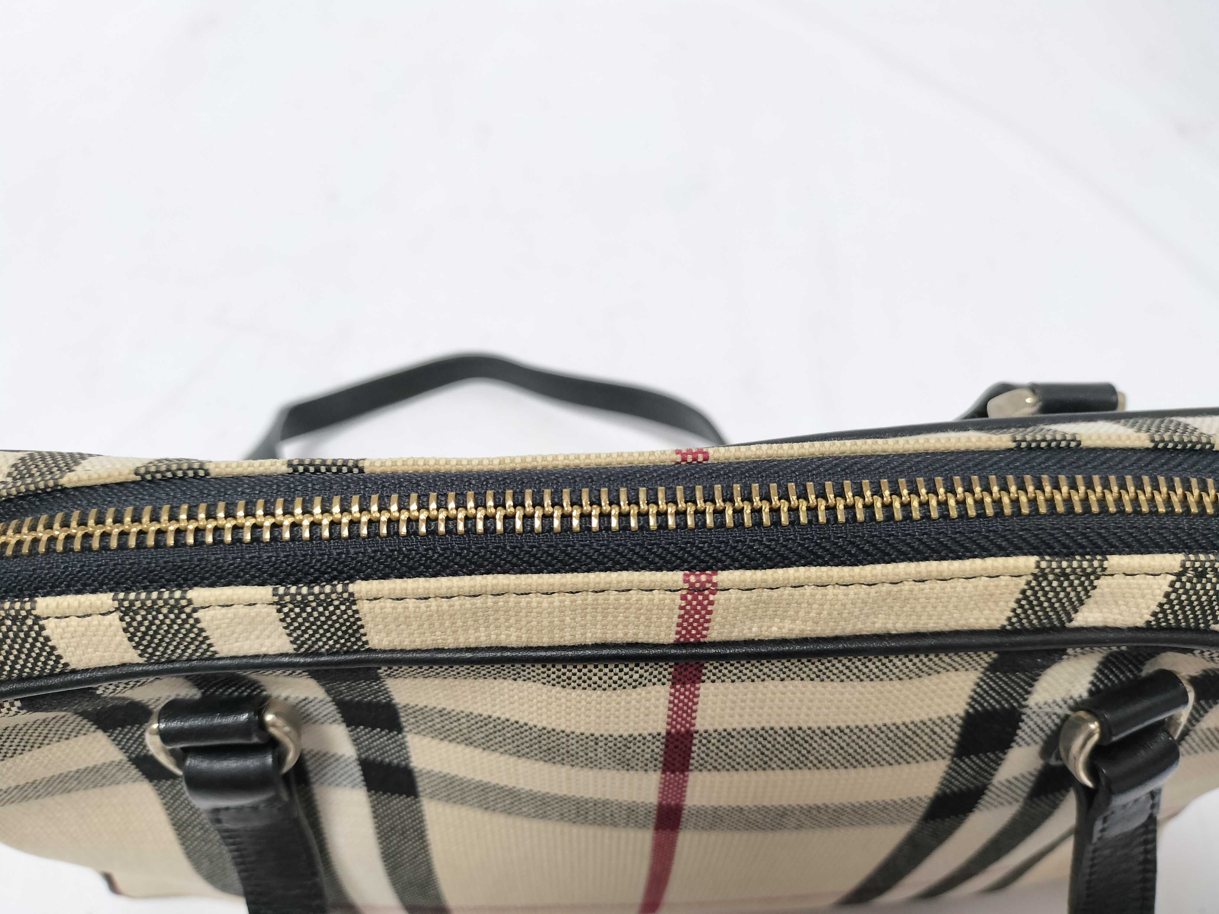 handbag, beige check pattern — view 6