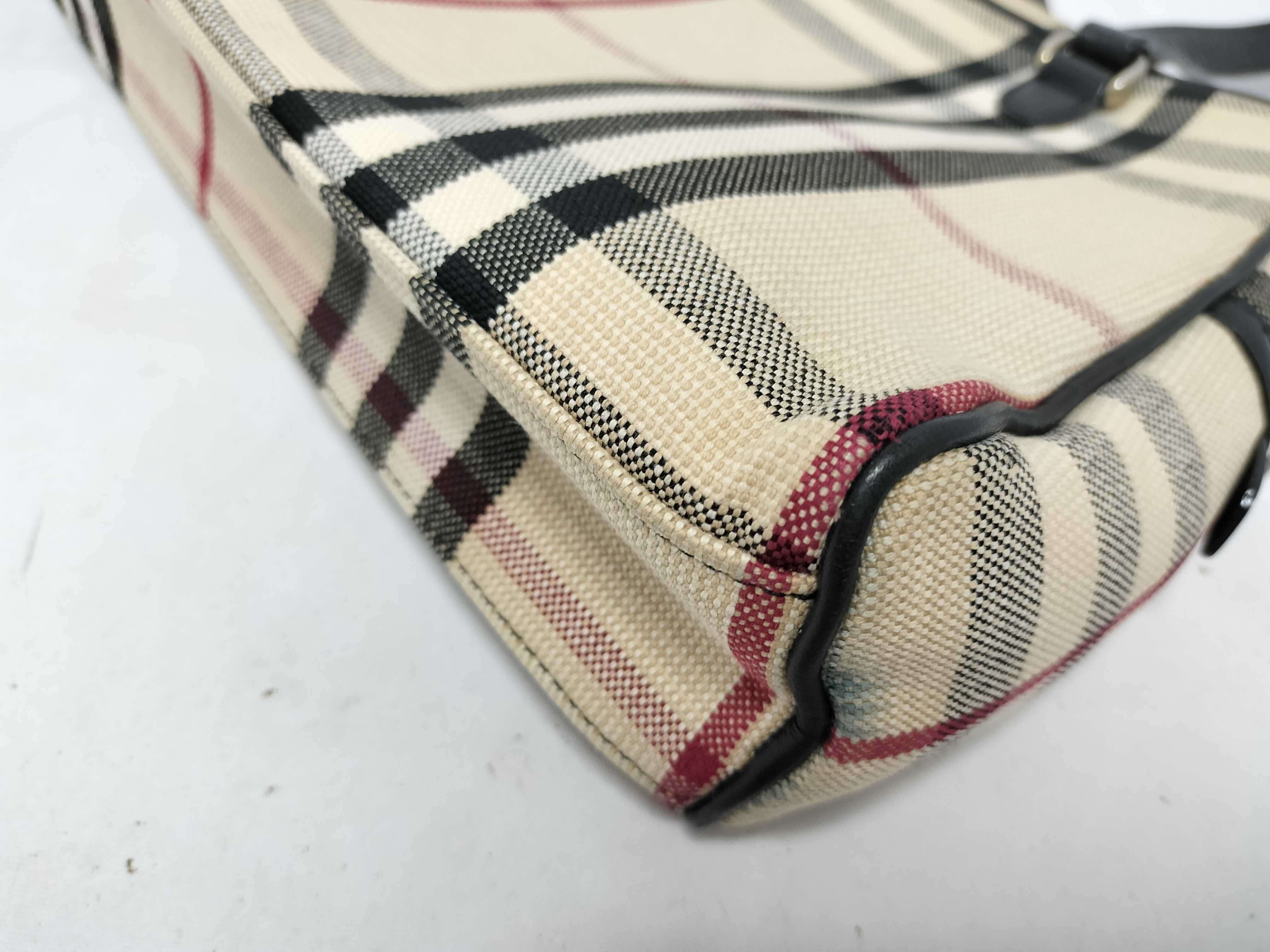 handbag, beige check pattern — view 9