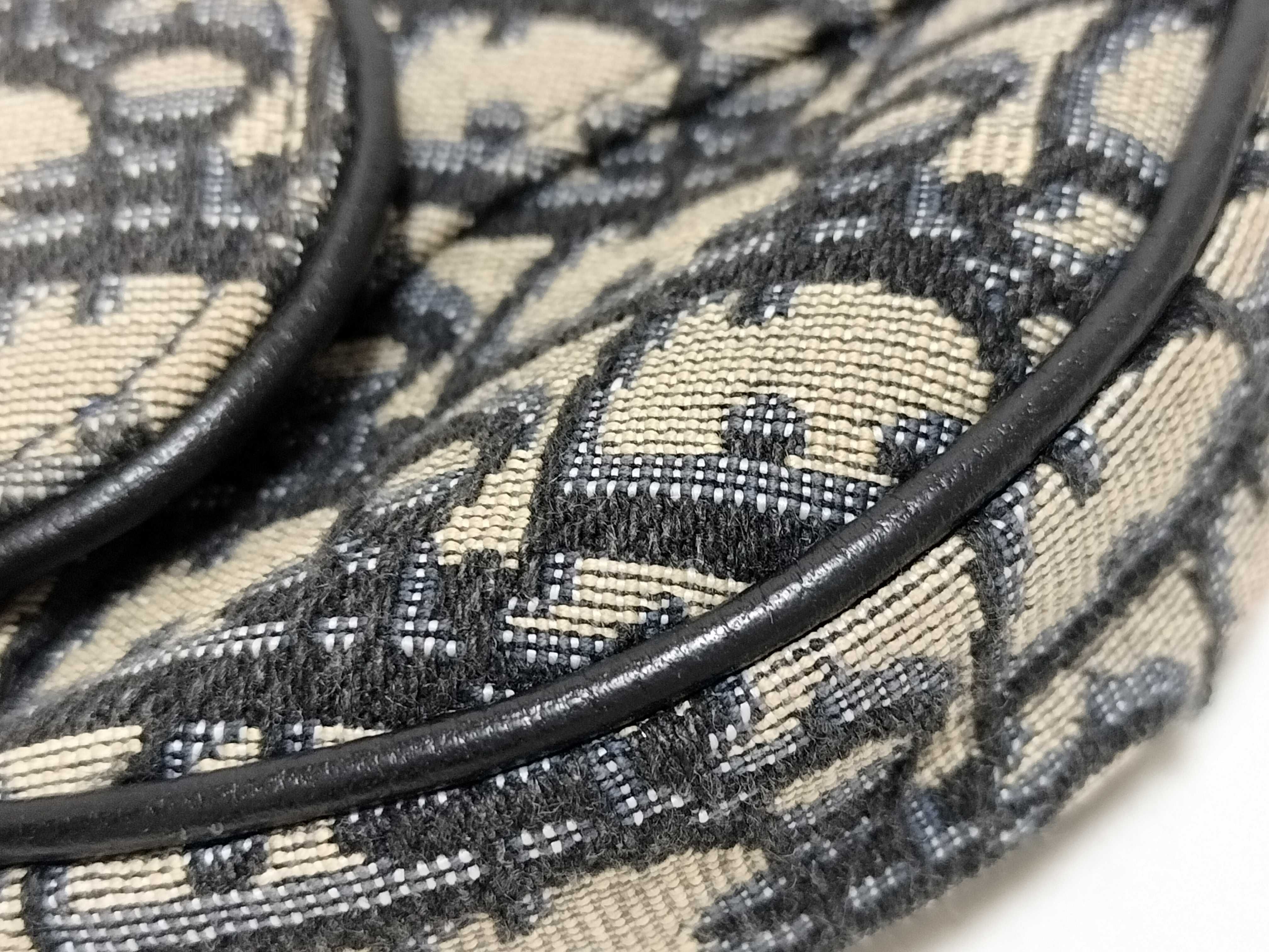 Trotter Dior Oblique Saddle Shoulder Bag Canvas x Leather Beige x Black Shoulder Bag — view 6