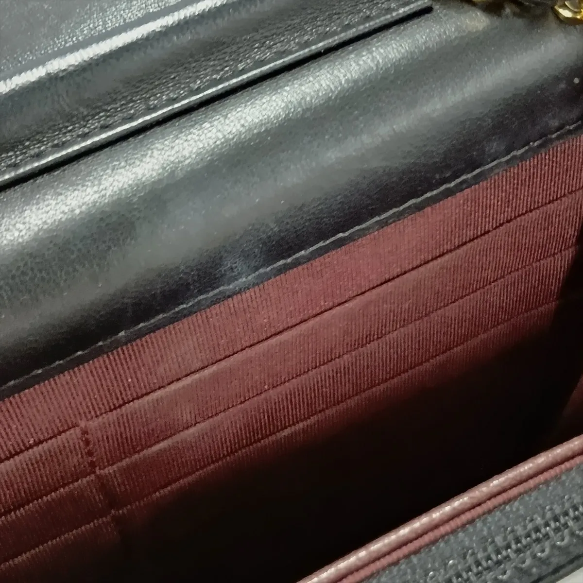 Matelassé Lambskin Chain Wallet, Black with Gold Hardware, 26123770, Serial Number 26 — view 15