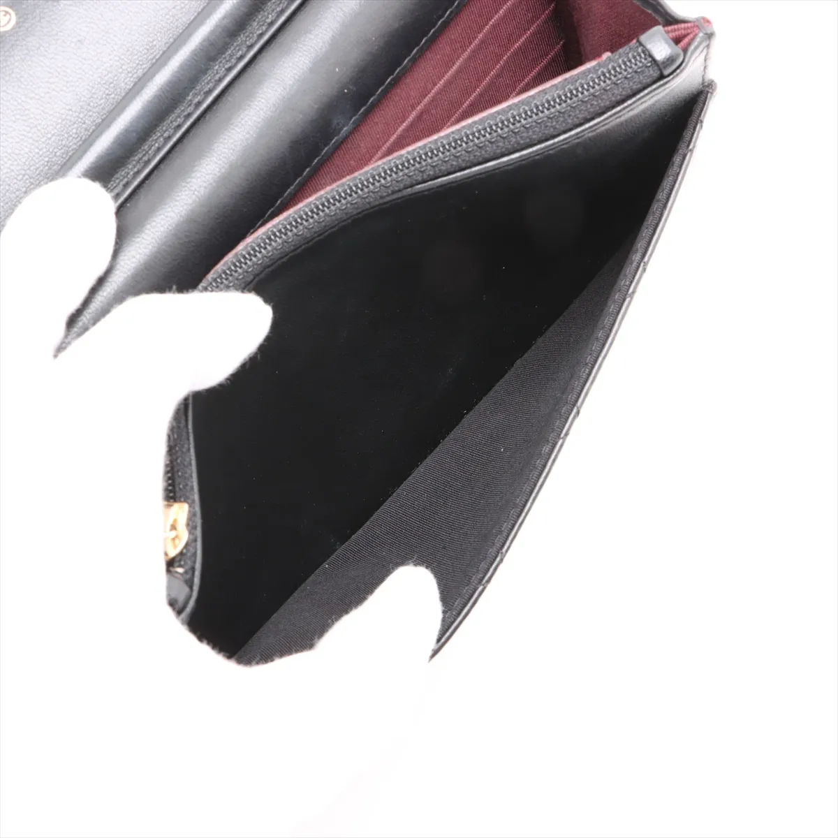 Matelassé Lambskin Chain Wallet, Black with Gold Hardware, 26123770, Serial Number 26 — view 9