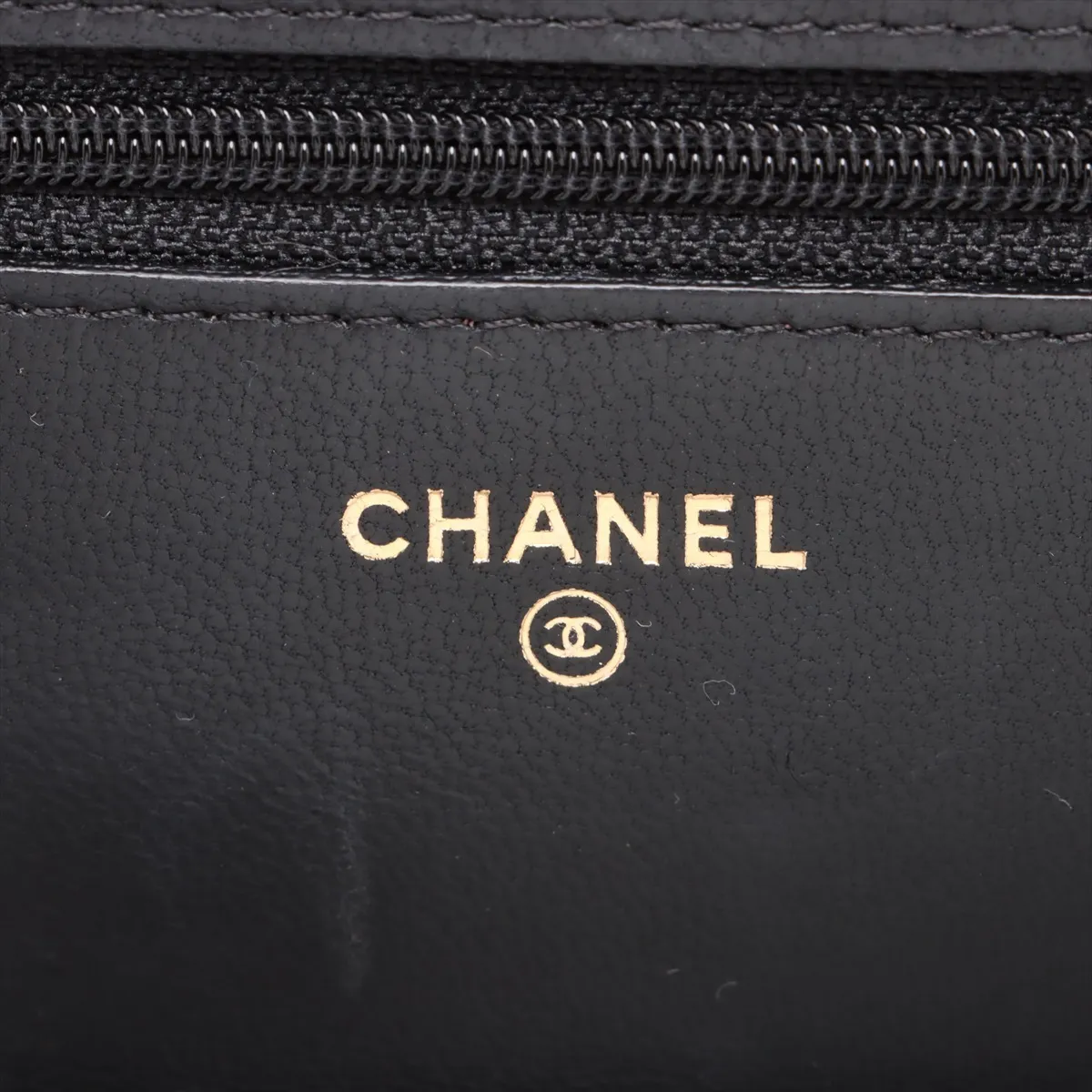 Matelassé Lambskin Chain Wallet, Black with Gold Hardware, 26123770, Serial Number 26 — view 10