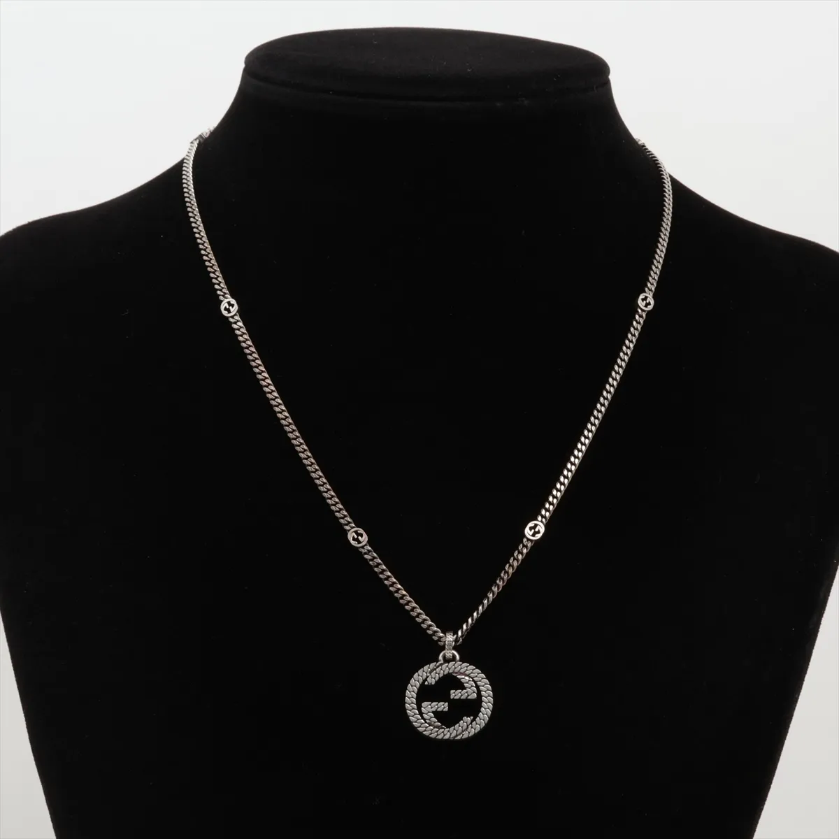 Interlocking G Necklace, 925 Sterling Silver, 14.7g, Shows signs of wear, — view 5