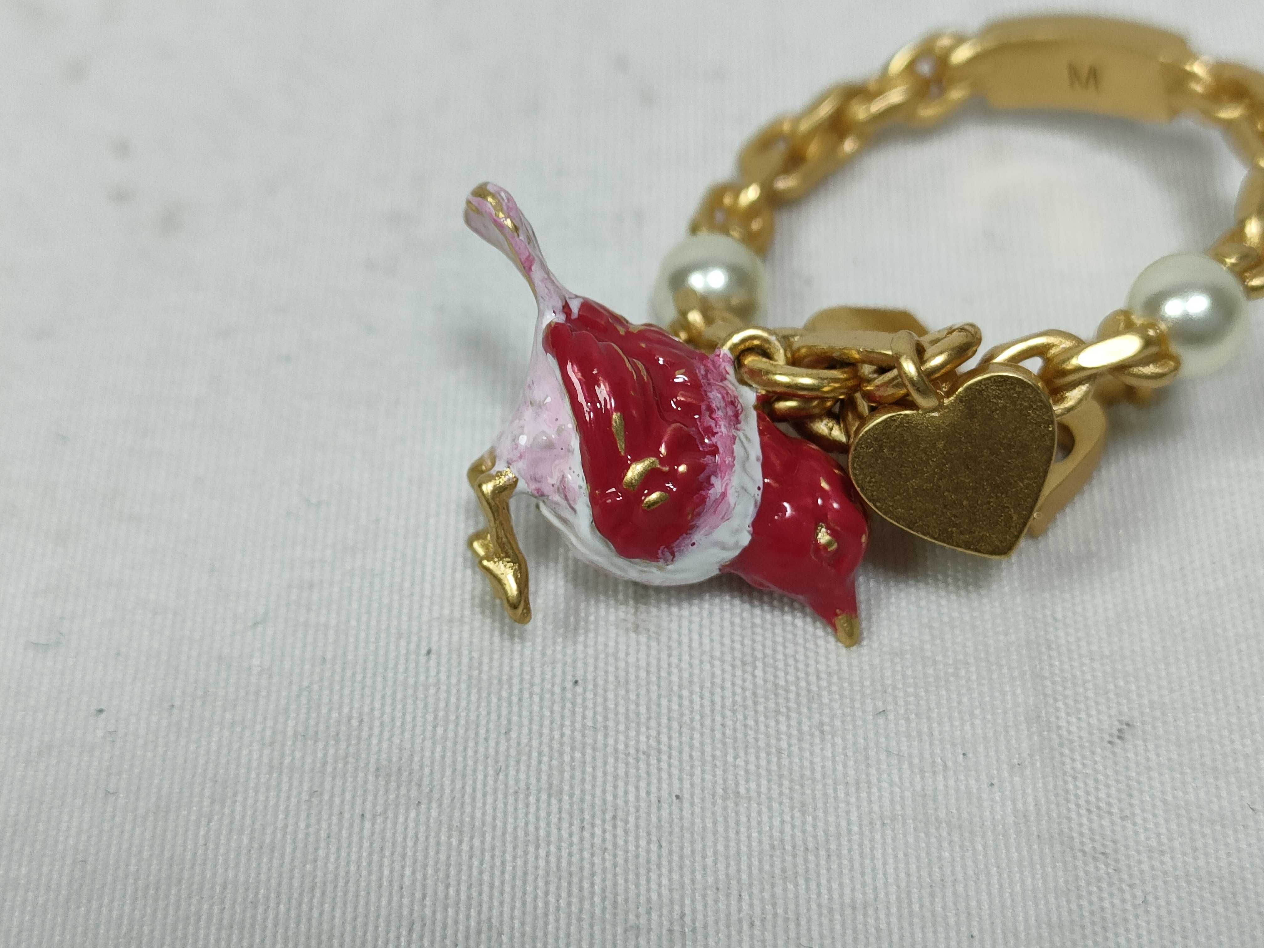 Bird Charm Pearl Ring, Size M — view 7