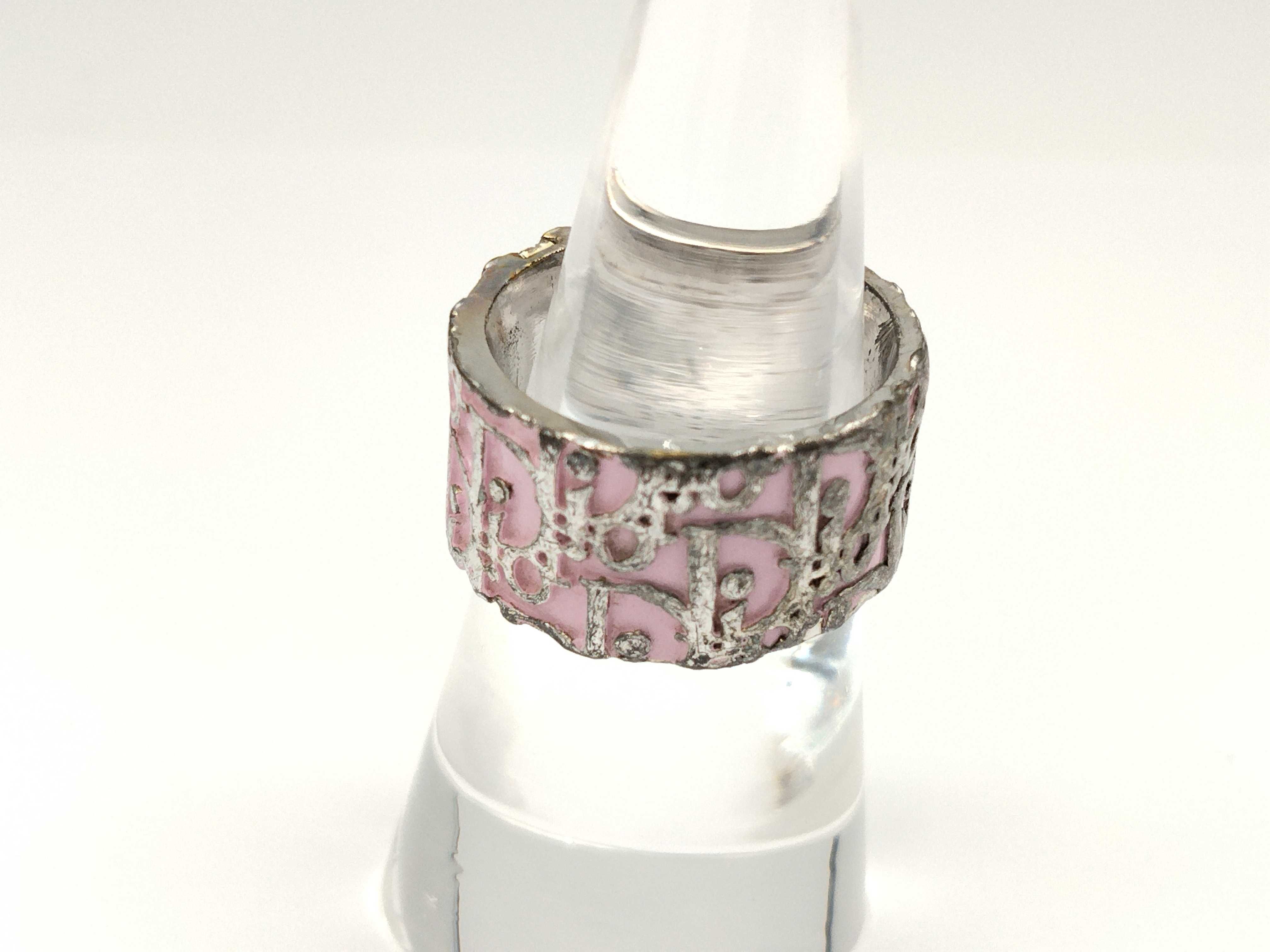 Trotter Line Number 2 Logo Pink White Silver Ring — view 3