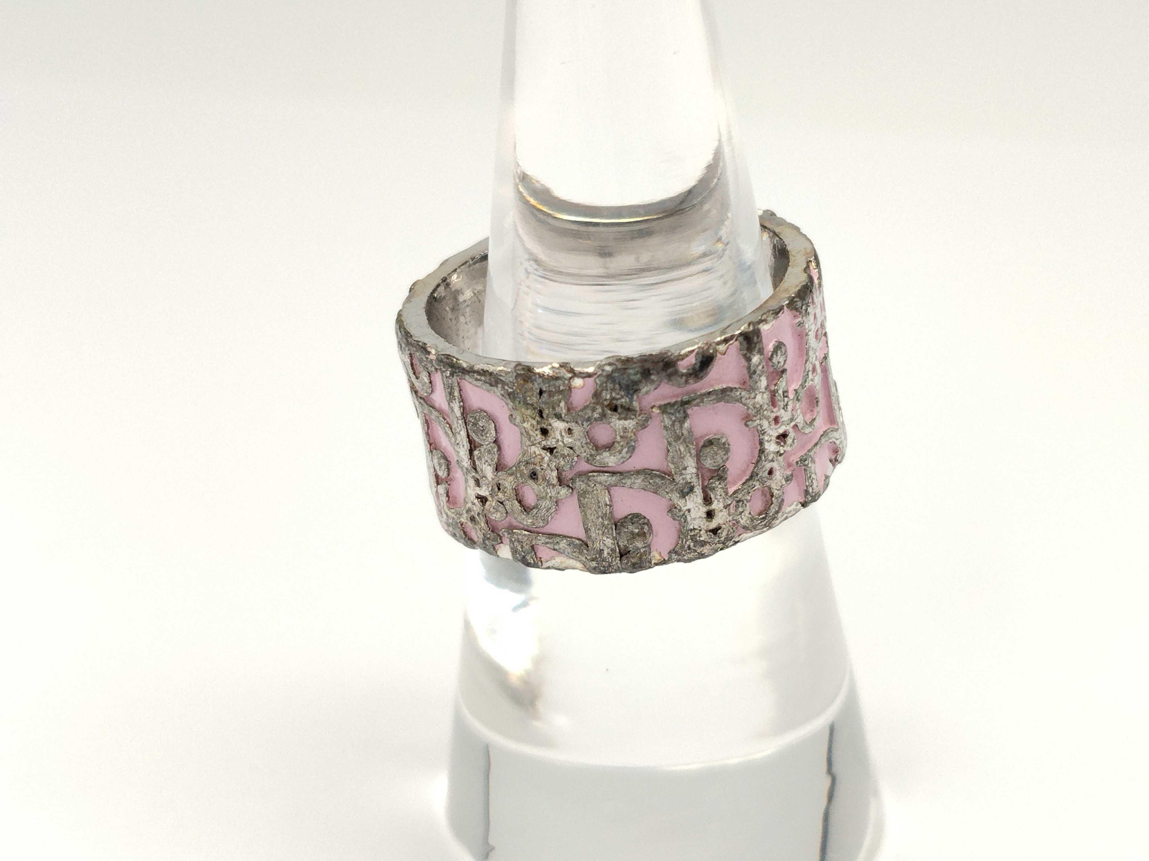 Trotter Line Number 2 Logo Pink White Silver Ring — view 4