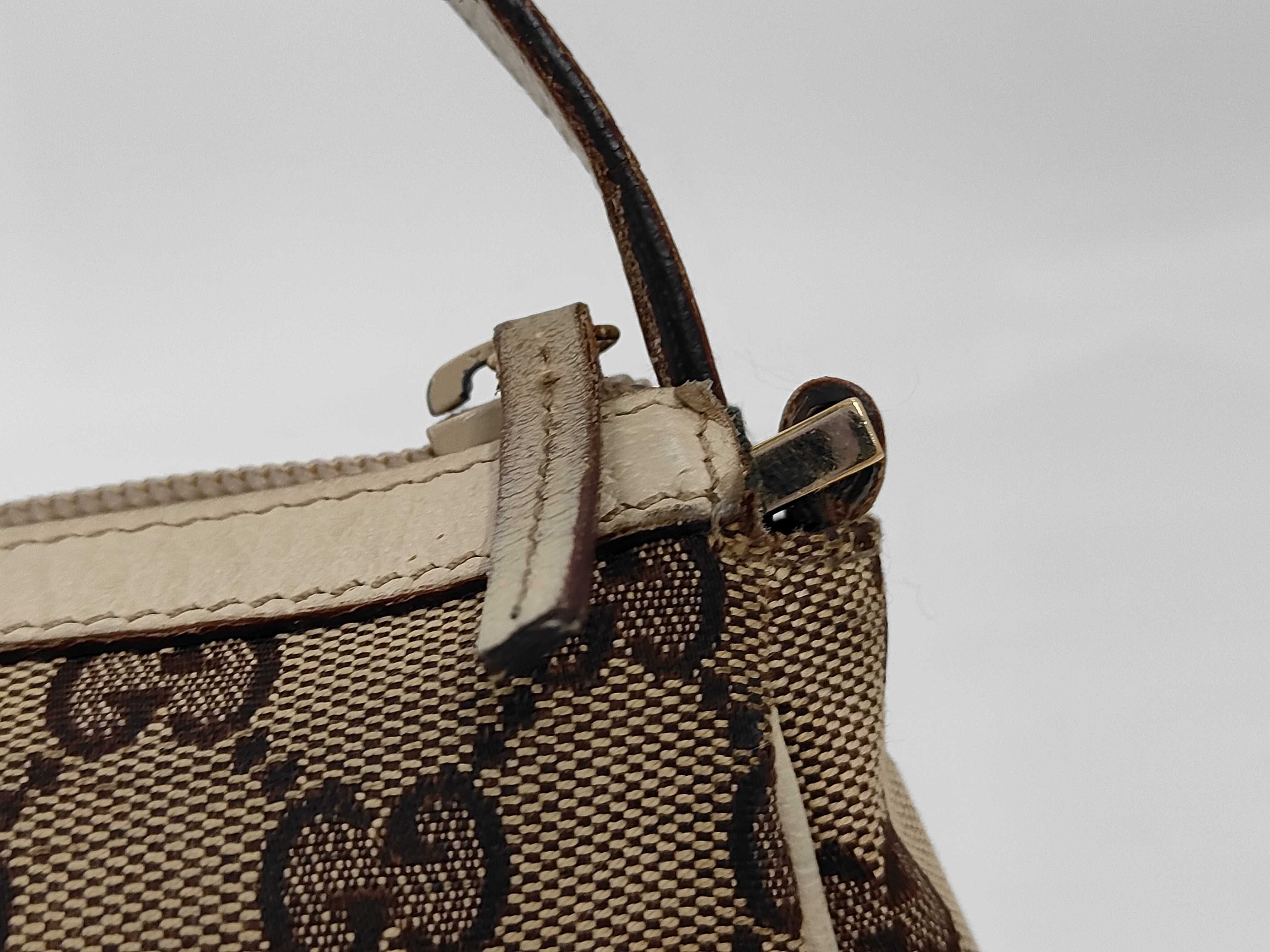 HK-145750 002058 GG Canvas Leather Handbag Beige Shoulder Bag — view 3