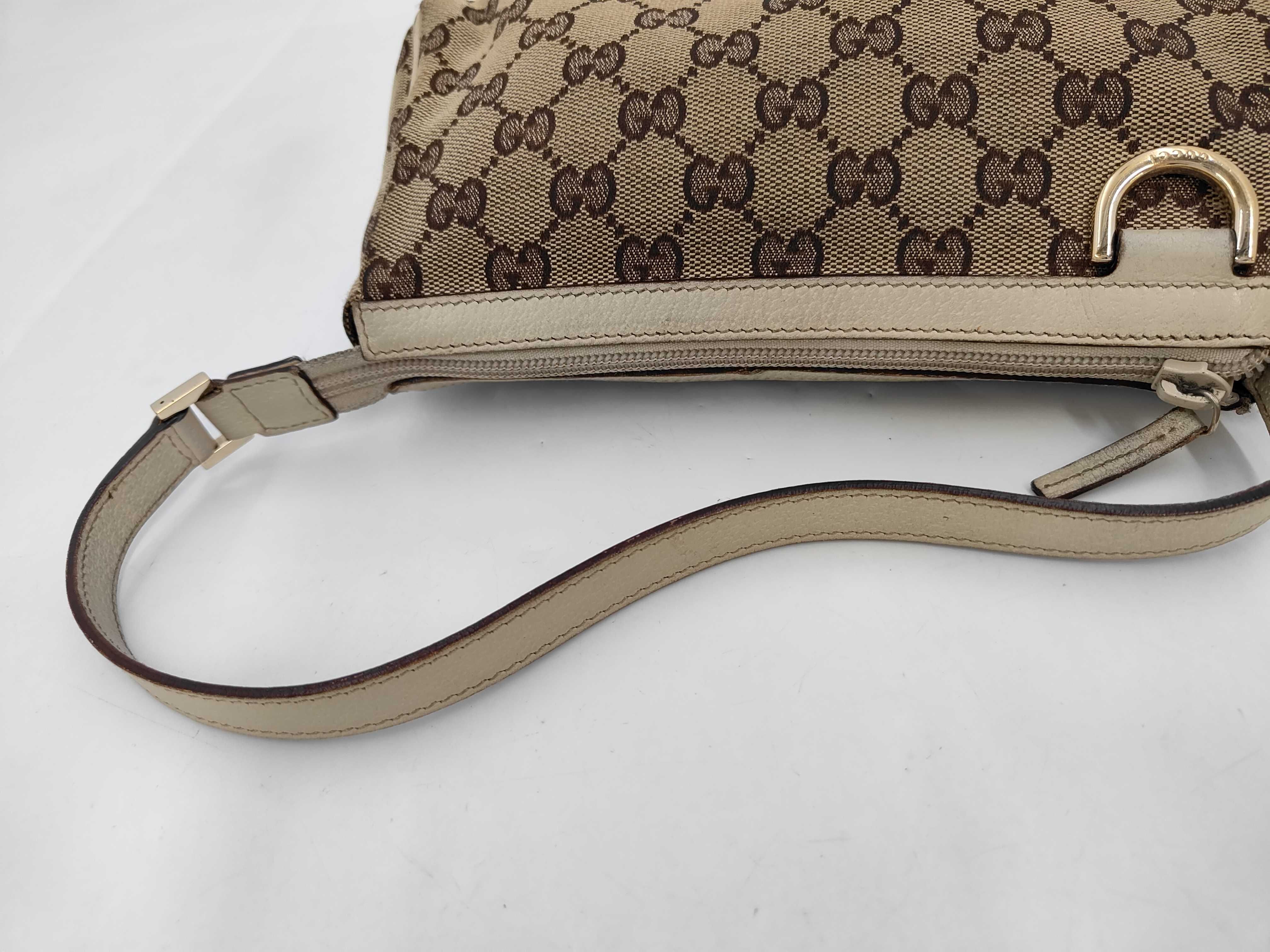 HK-145750 002058 GG Canvas Leather Handbag Beige Shoulder Bag — view 4