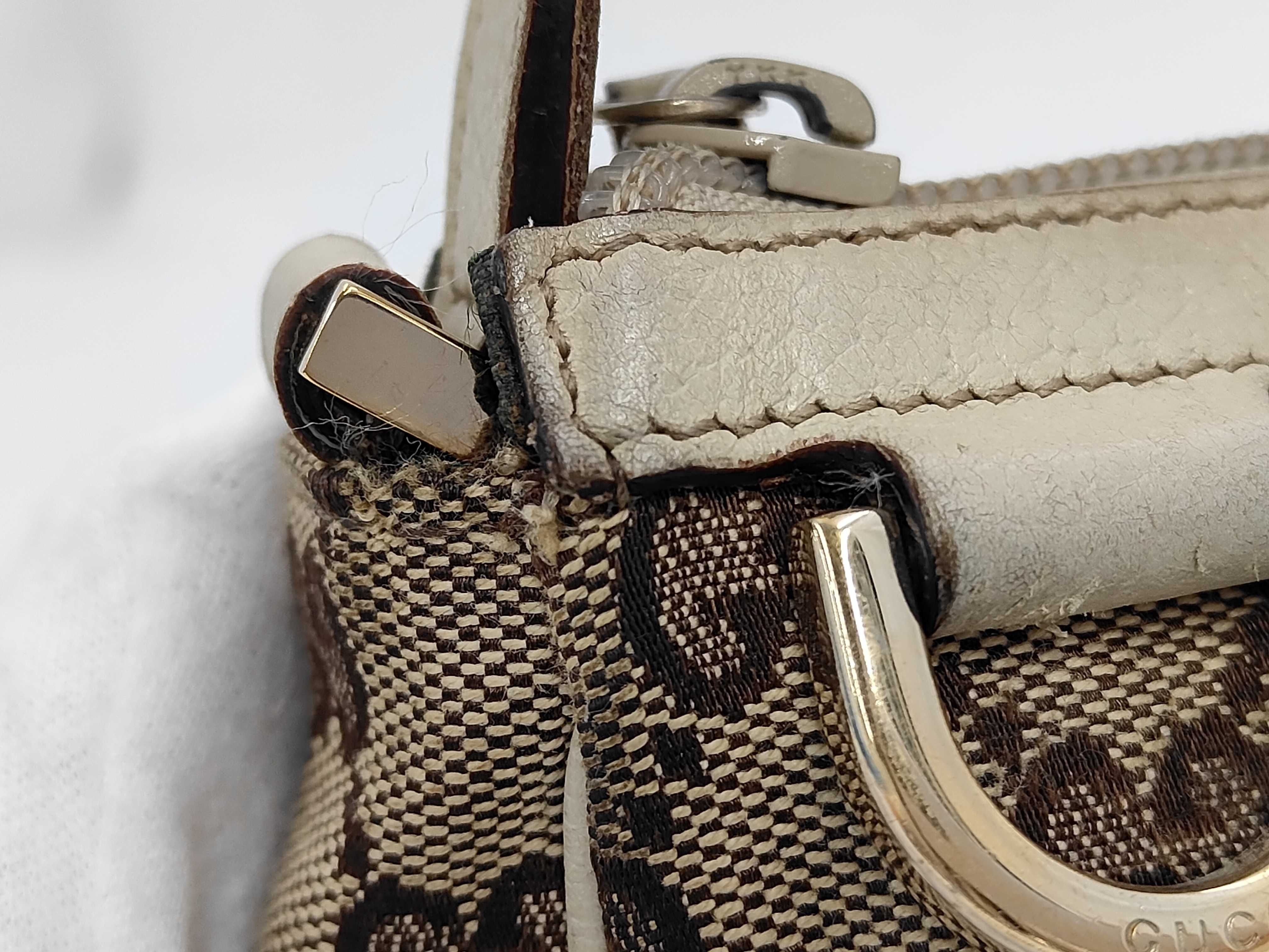 HK-145750 002058 GG Canvas Leather Handbag Beige Shoulder Bag — view 8