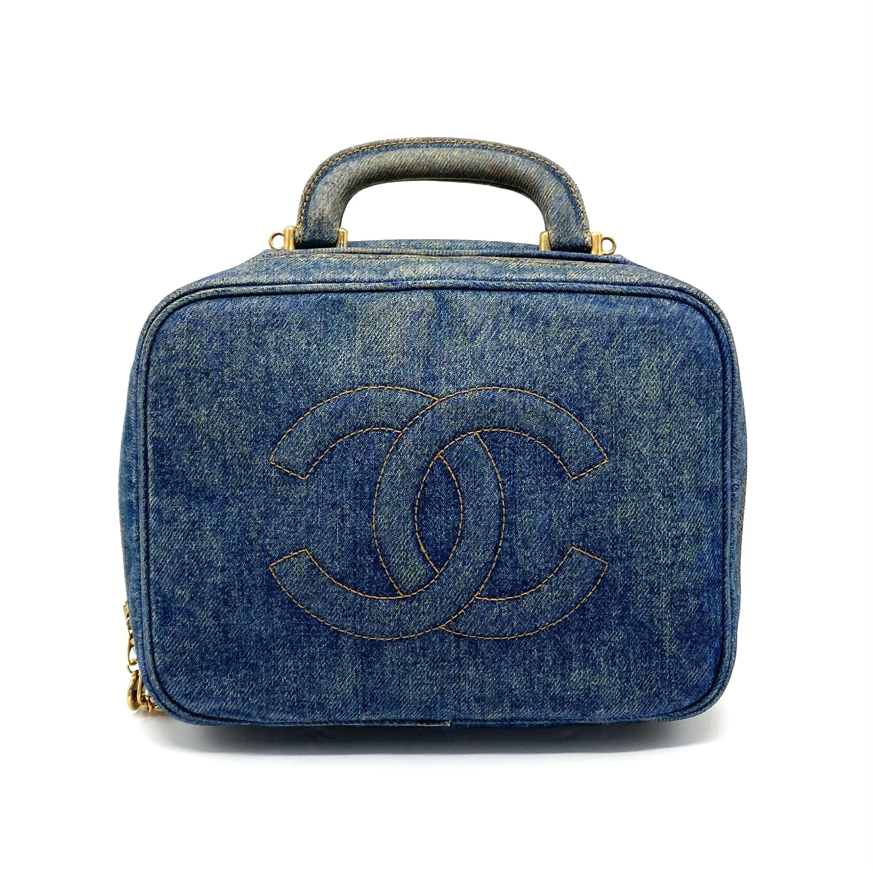 Large Coco Mark 2-way Denim Hand Shoulder Vanity Bag Shoulder Bag — view 2