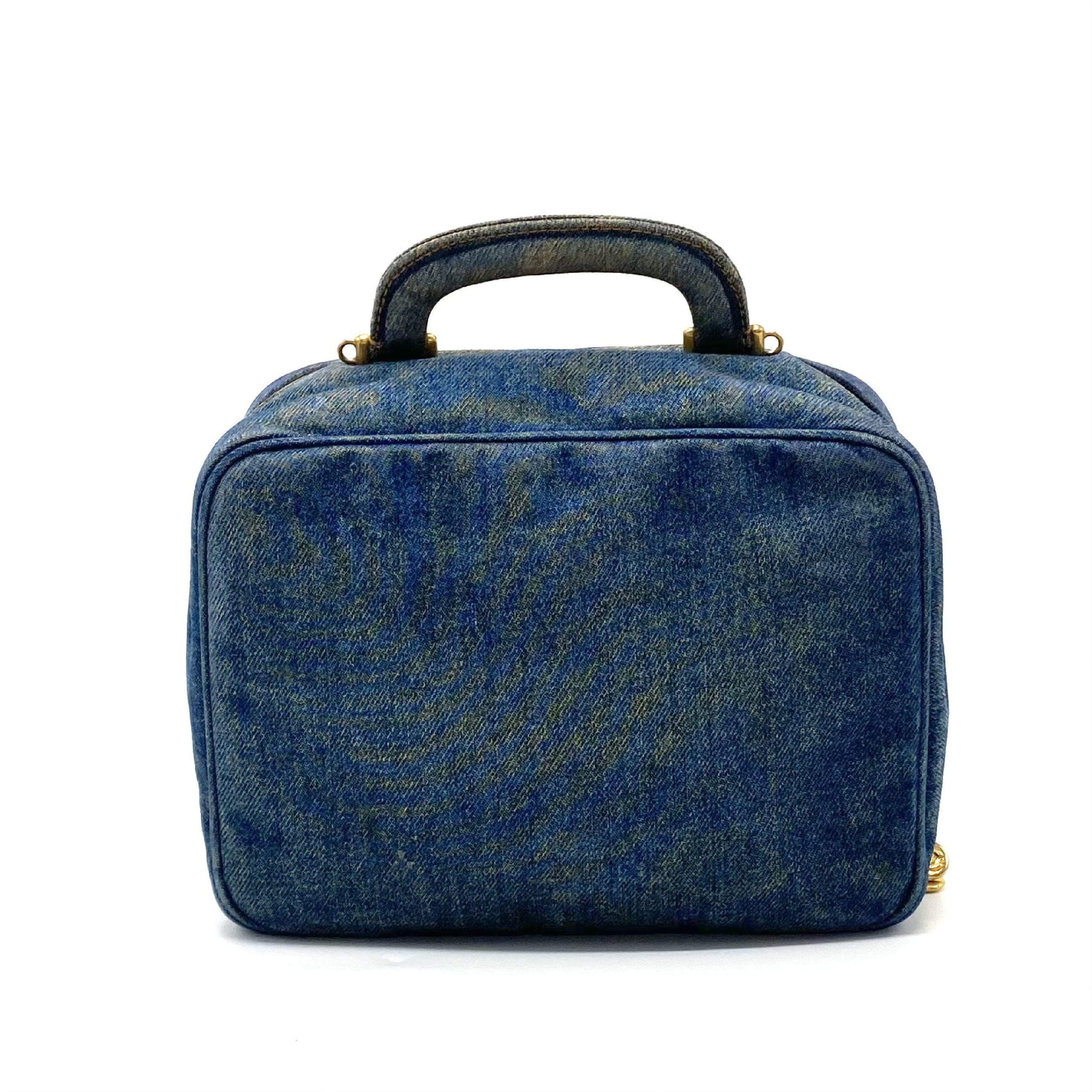 Large Coco Mark 2-way Denim Hand Shoulder Vanity Bag Shoulder Bag — view 3