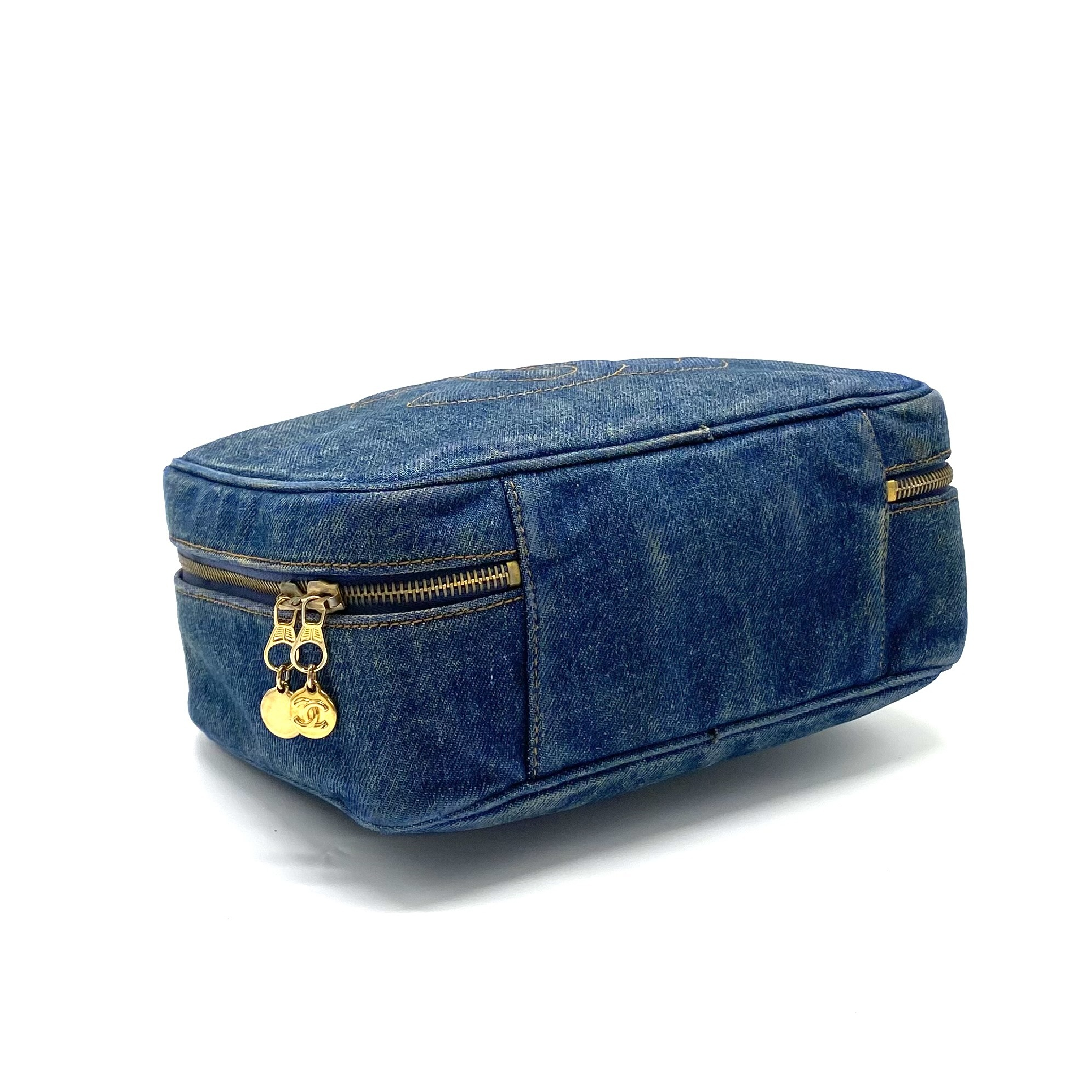 Large Coco Mark 2-way Denim Hand Shoulder Vanity Bag Shoulder Bag — view 4
