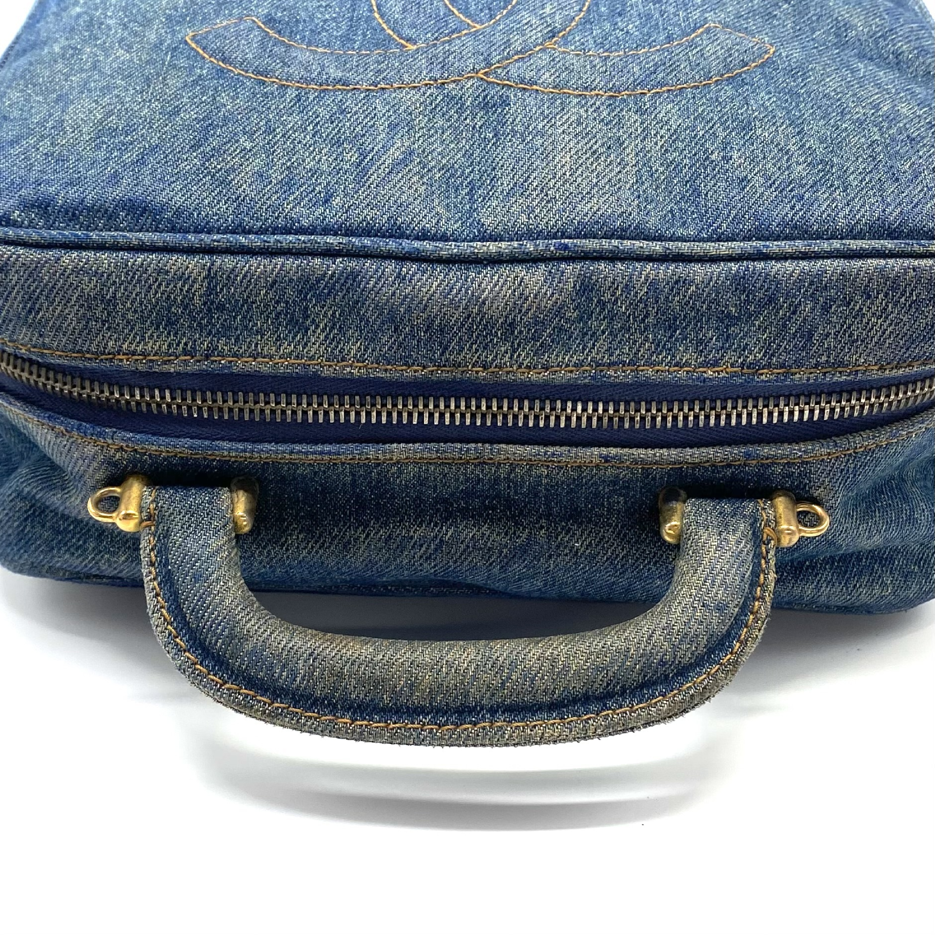 Large Coco Mark 2-way Denim Hand Shoulder Vanity Bag Shoulder Bag — view 6