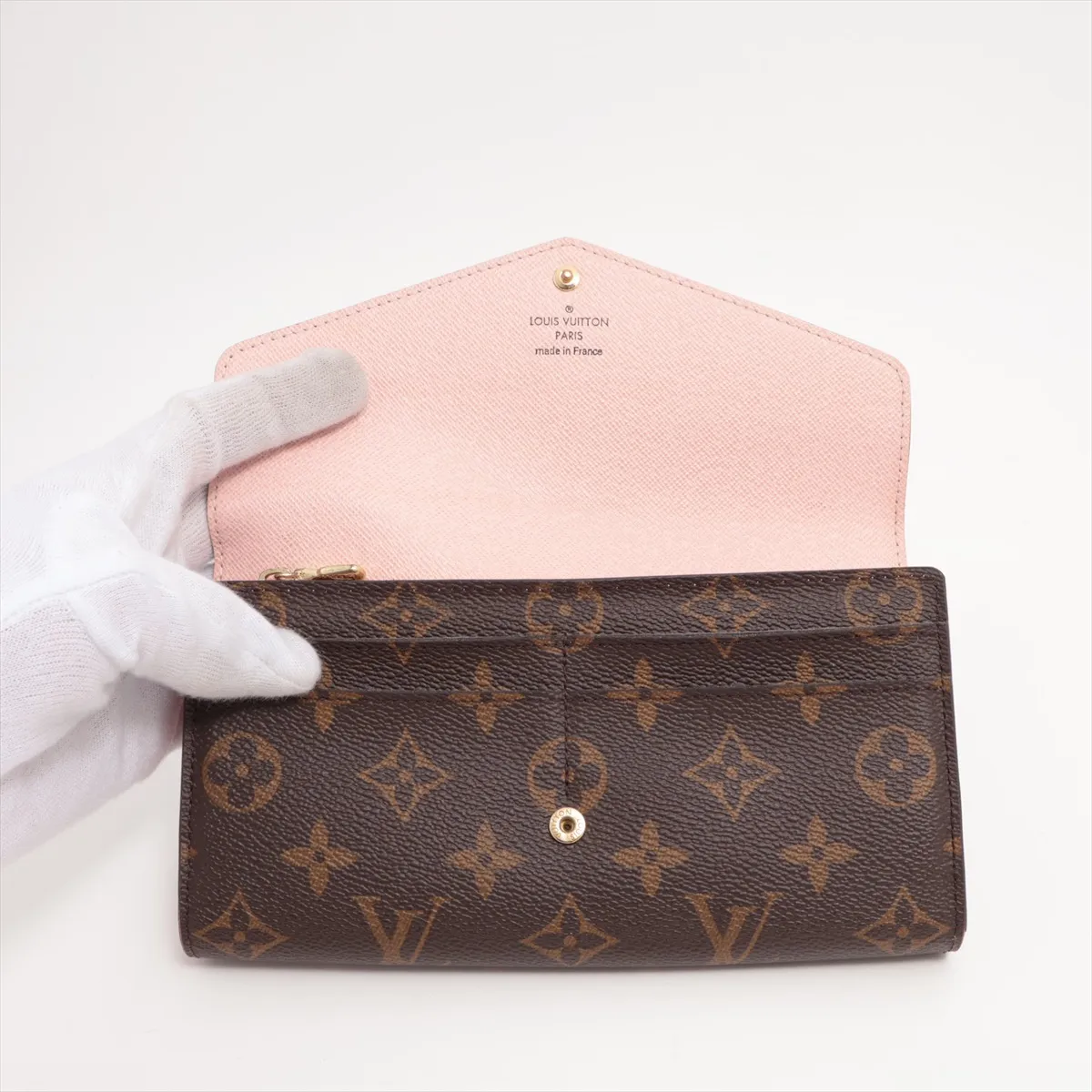 Monogram Portefeuille Sara M62235 Rose Ballerine Long Wallet RFID Reactive — view 3