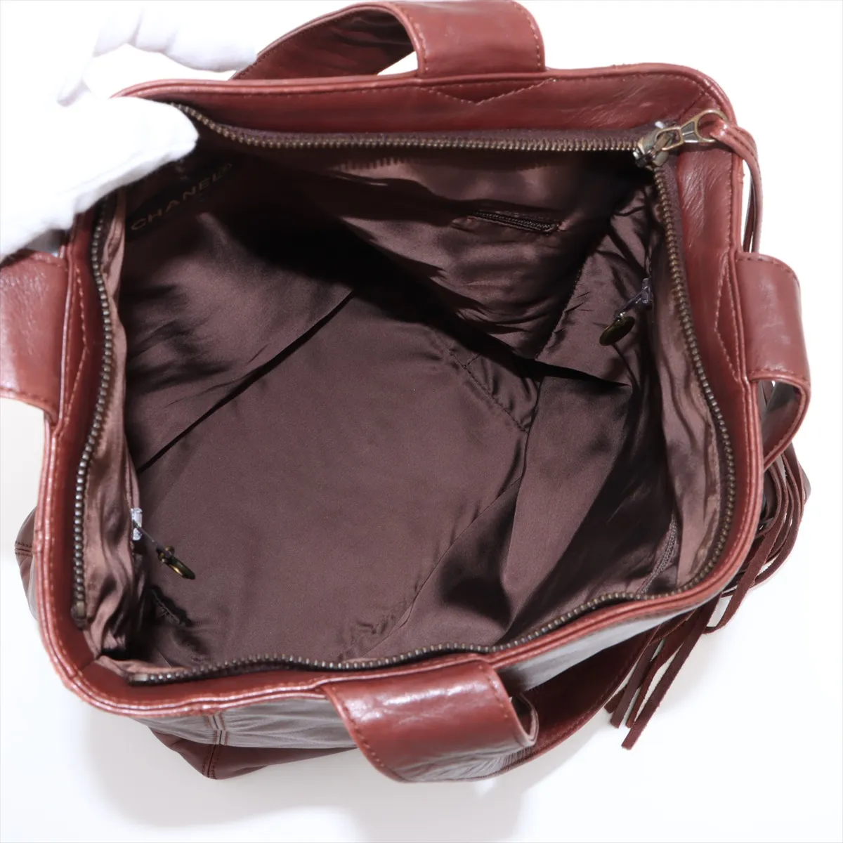 Coco Mark Lambskin Tote Bag, Brown with Brown Hardware, 5068155 (Serial Number 5) — view 7