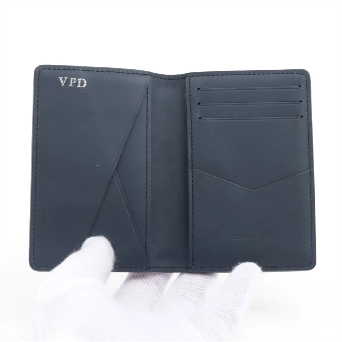 LV Aerogram Organizer de Poche Model Number Navy Card Case Initial M81730 RFID Reactive — view 3