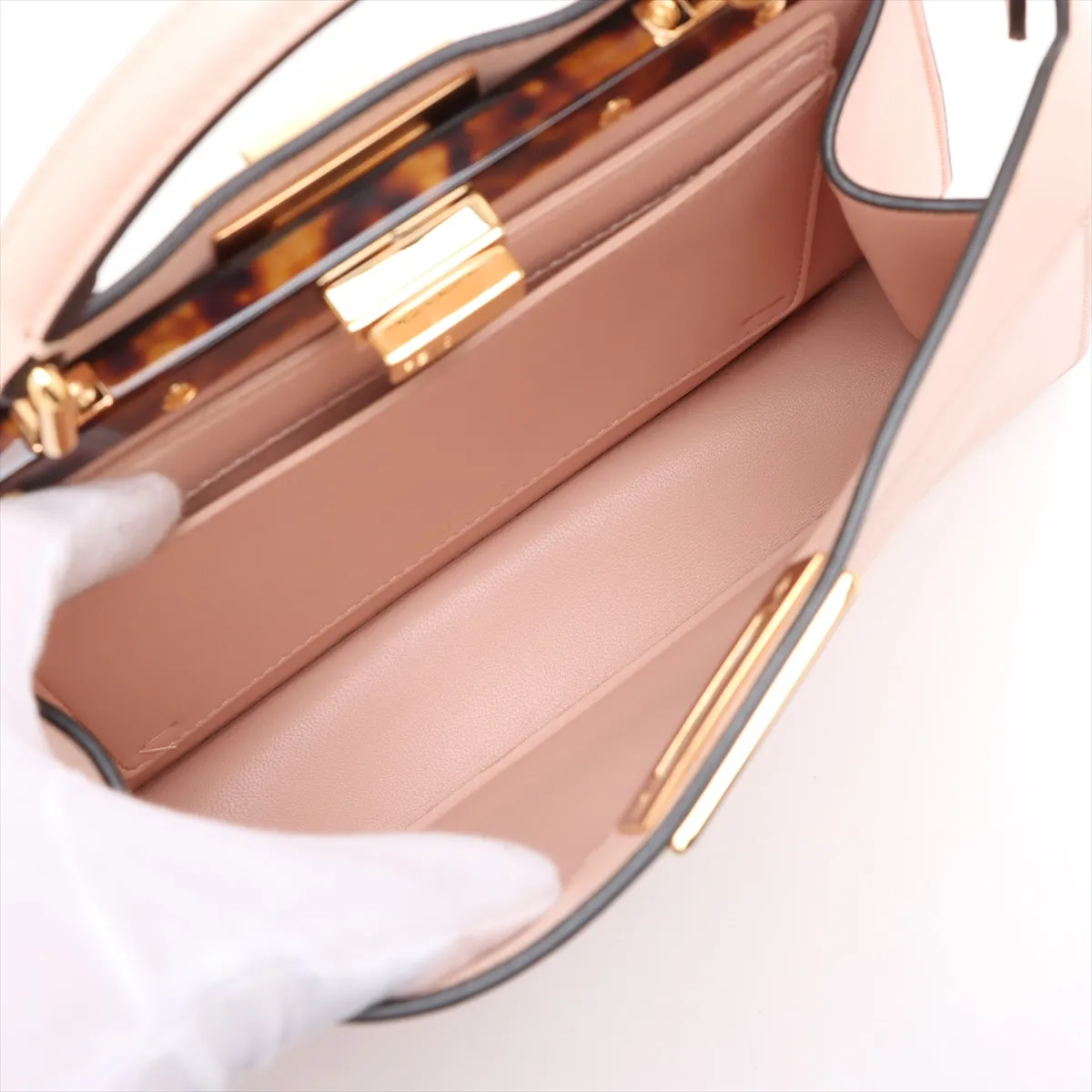 Peekaboo I.U Small Leather 2-Way Handbag, Pink, 8BN327 — view 8