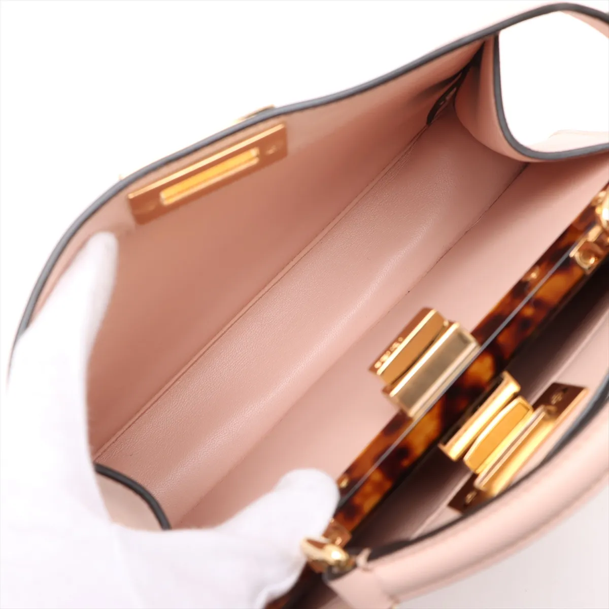 Peekaboo I.U Small Leather 2-Way Handbag, Pink, 8BN327 — view 10