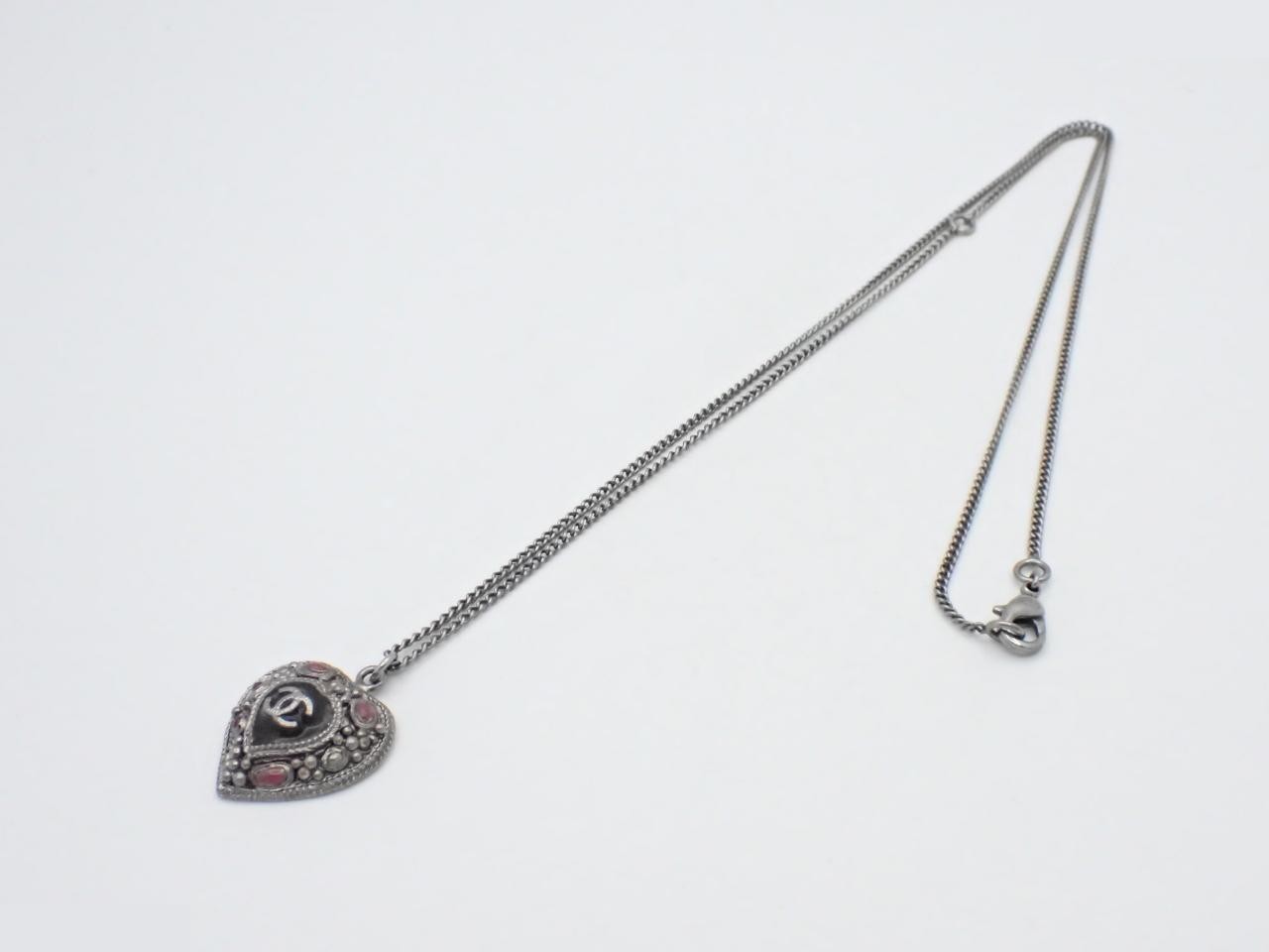 necklace, B11A, heart design, chain approximately 64cm. — view 3